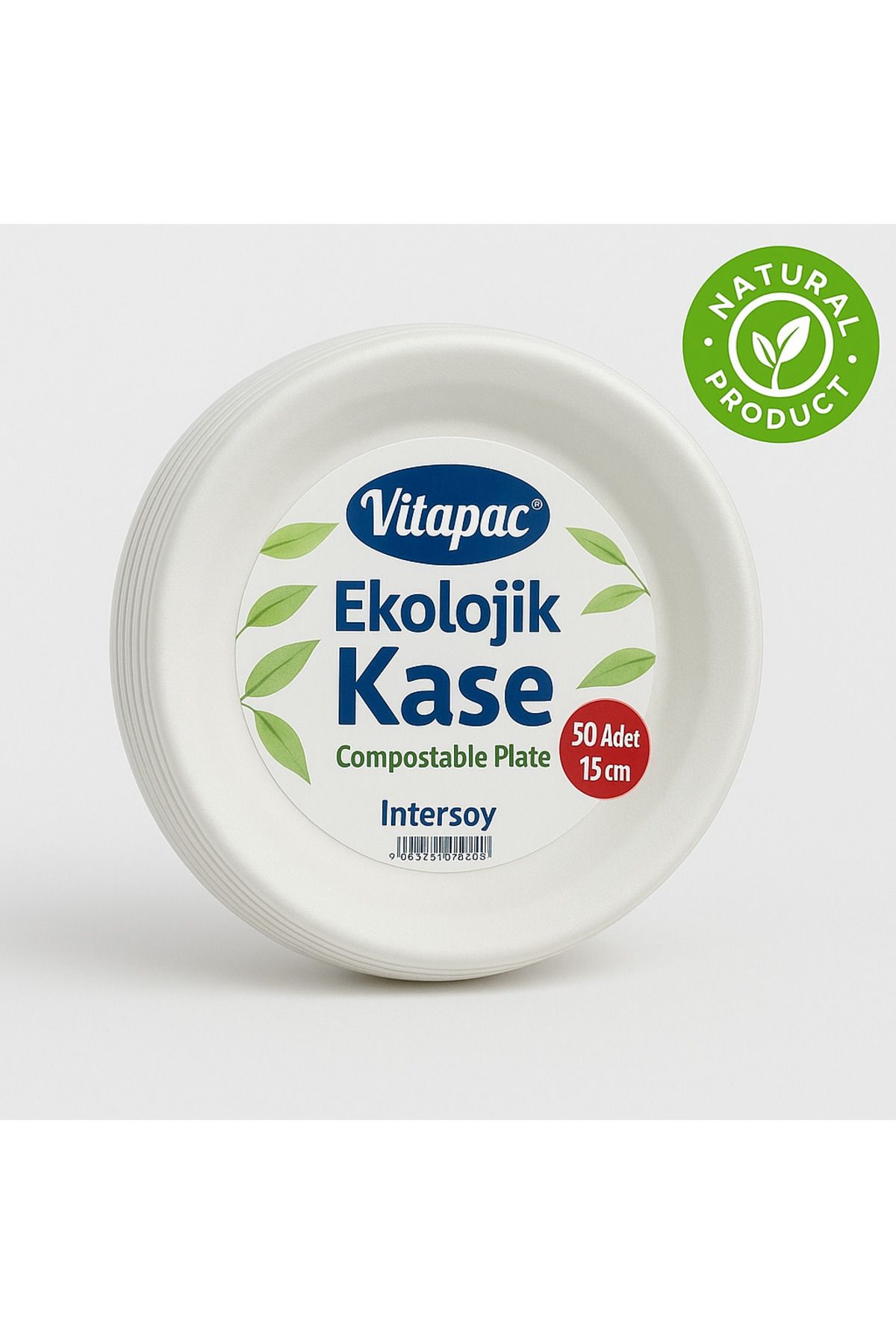 Vitapac Ekolojik Kağıt Tabak- 15 cm Salata Çorba Kasesi Doğada Çözünen/Doğa Dostu Ürün 50 Adet
