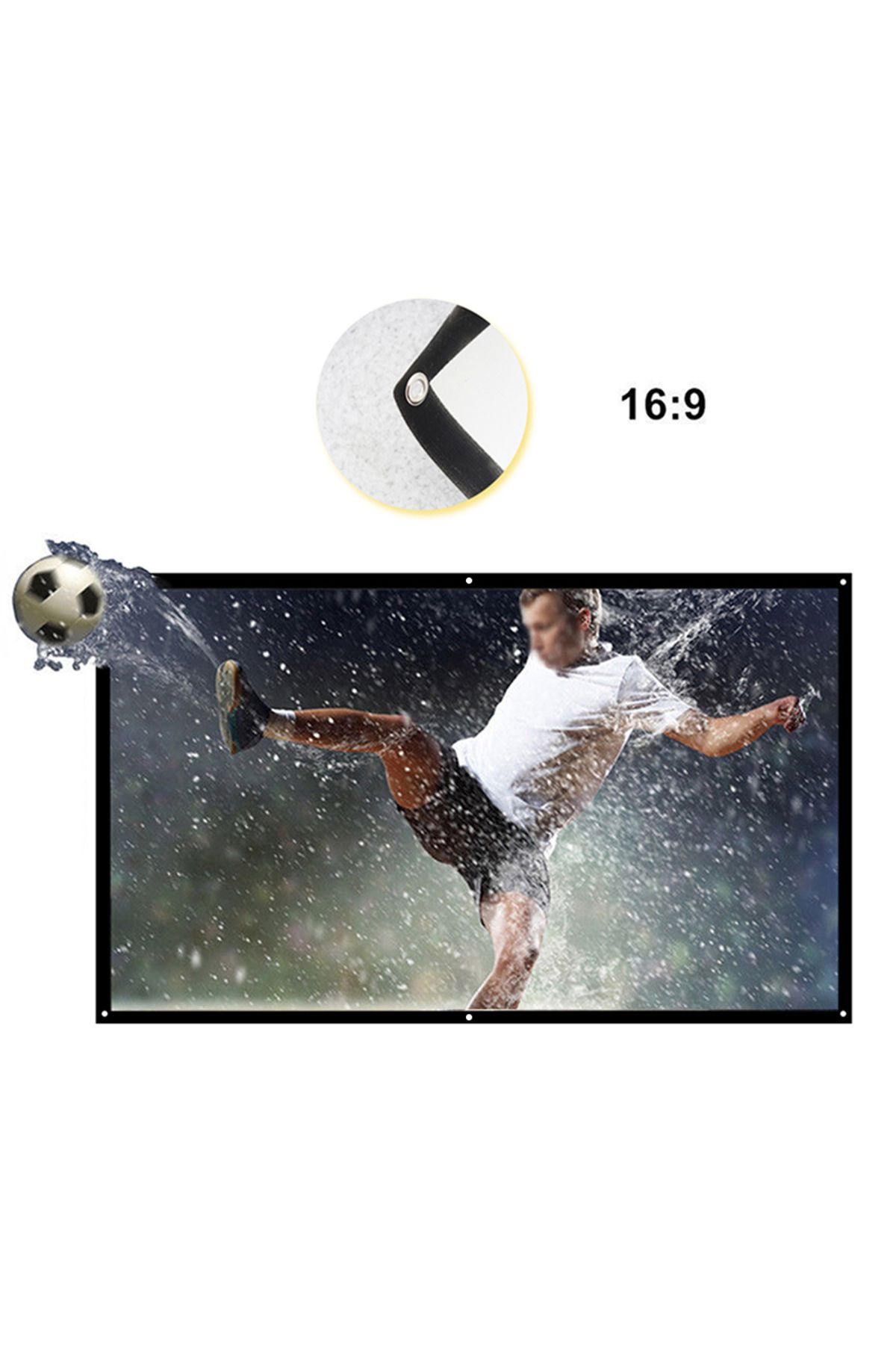 Generic-docooler Portable Foldable 16:9 HD Projector Screen LU-V5-372 White/Black 3