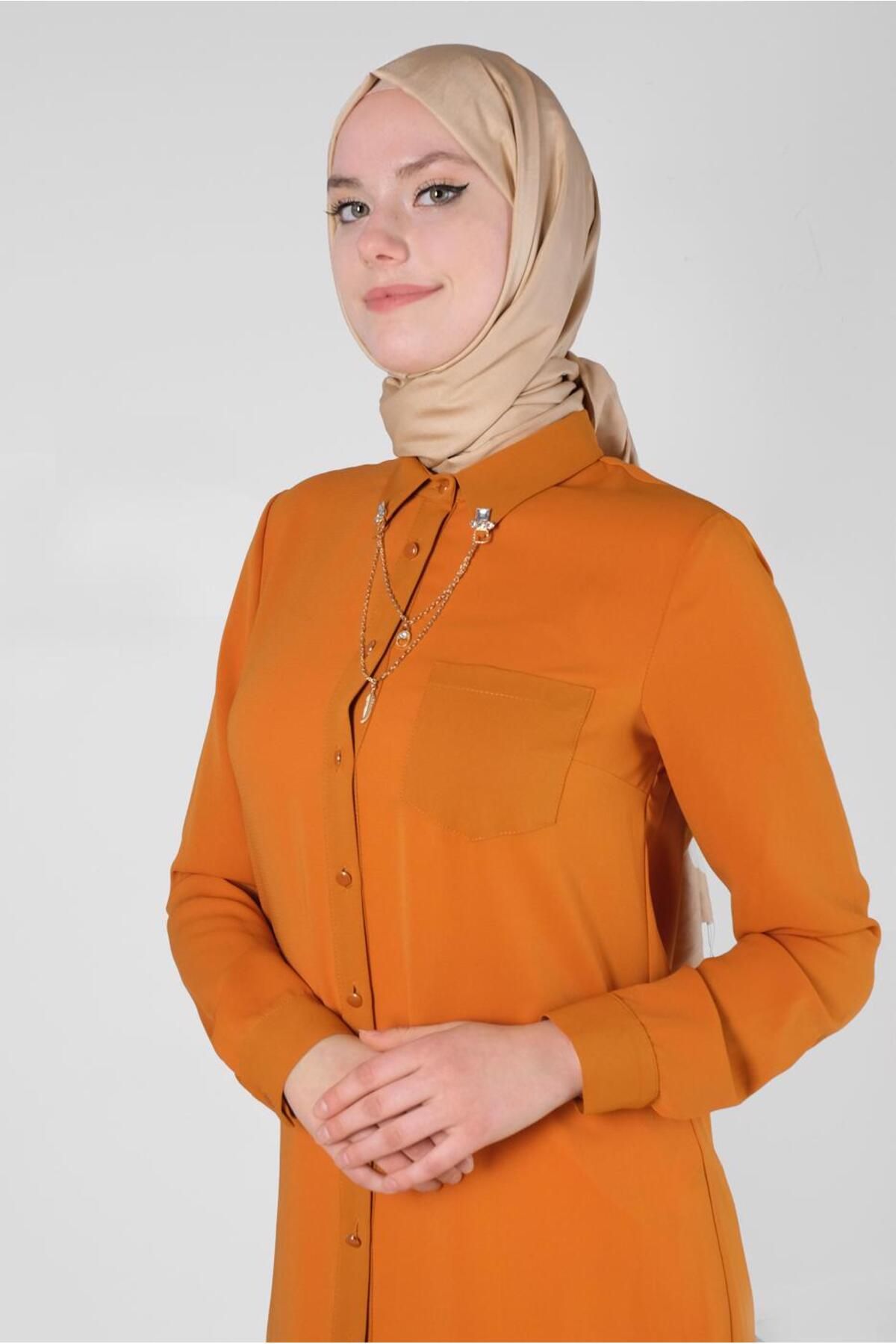 تونیک دکمه دار زنجیر 43668 Alvina