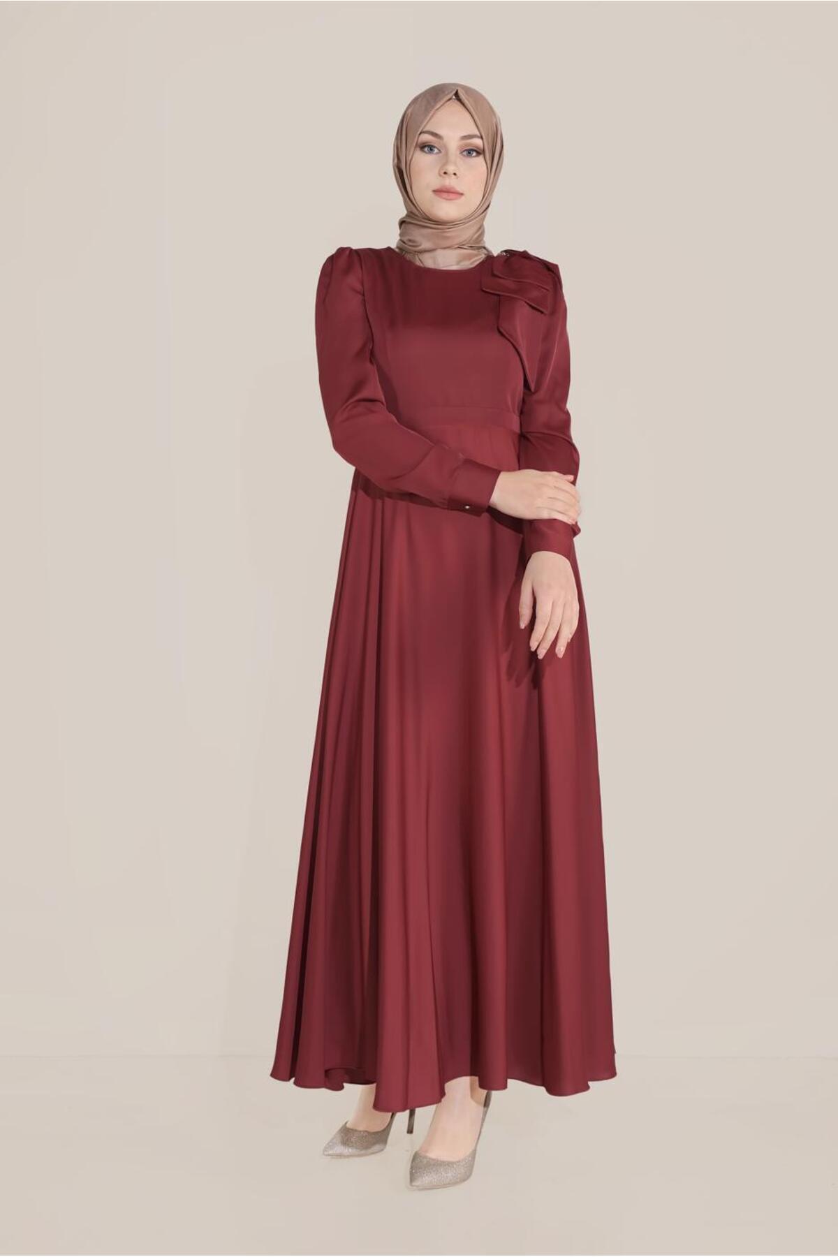 آلوینا لباس مجلسی کمر بلند با جزئیات شانه ۴۰۷۳۵ آلوینا لباس مجلسی کمر بلند با جزئیات شانه ۴۰۷۳۵