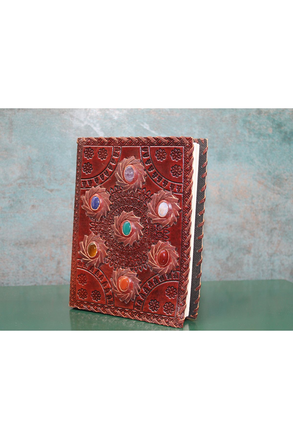 BulutRetail Taşlı Deri Defter Model 7
