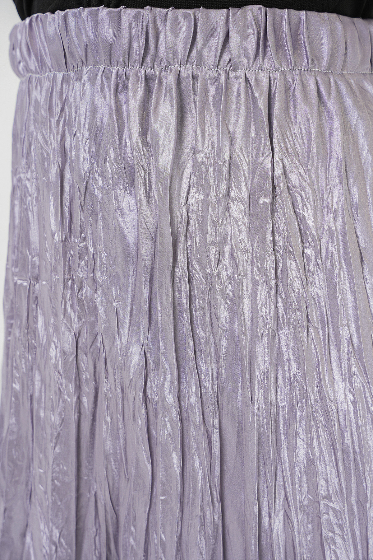 Bigdart-Women's Long Crinkled Shiny Skirt 8034 - Gray 5