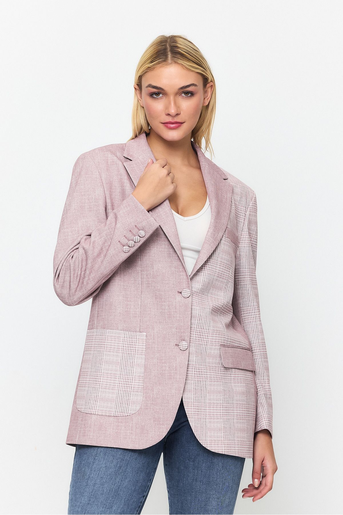 Ted Davıd-Double Button Closure Pocket Detailed Blazer Jacket 4