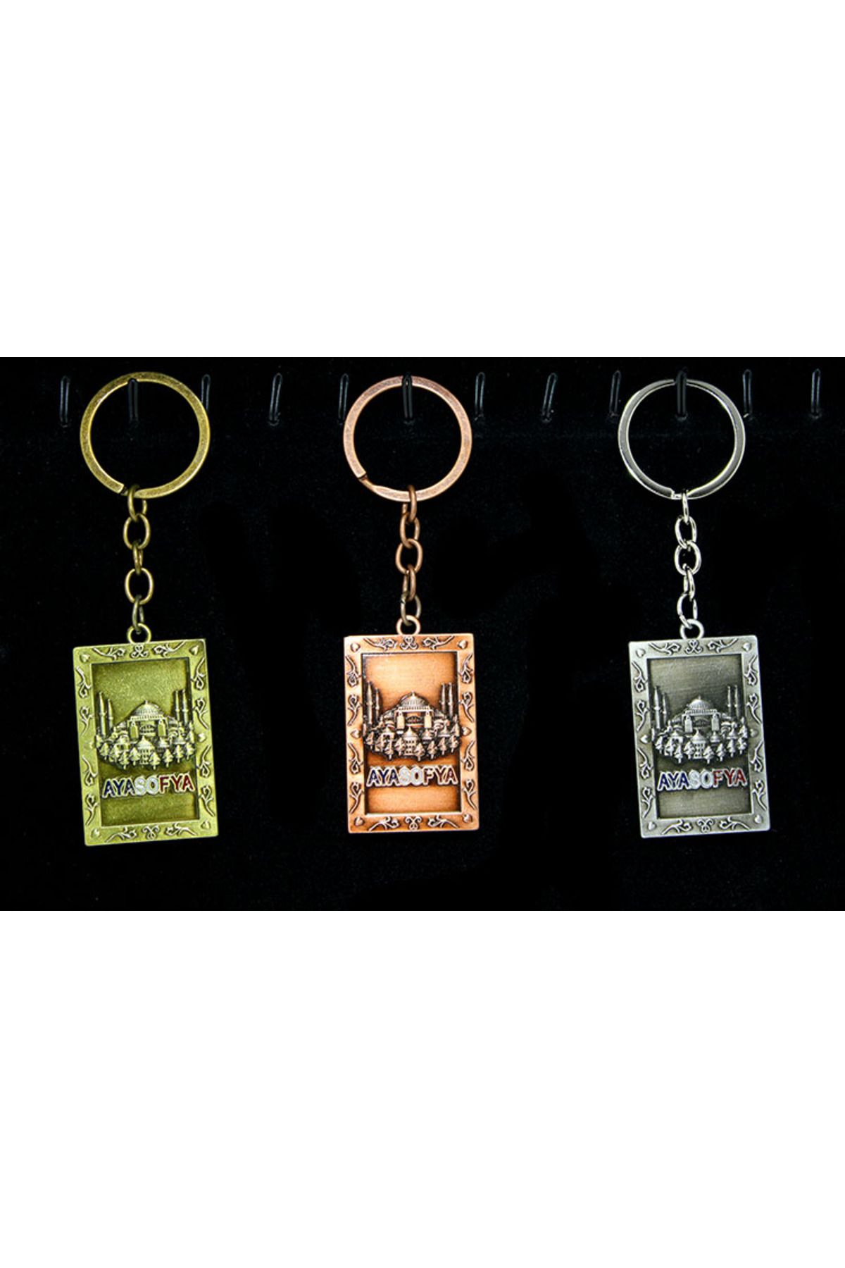Allproduct Metal Ayasofya Anahtarlık Dikdörtgen Tasarım