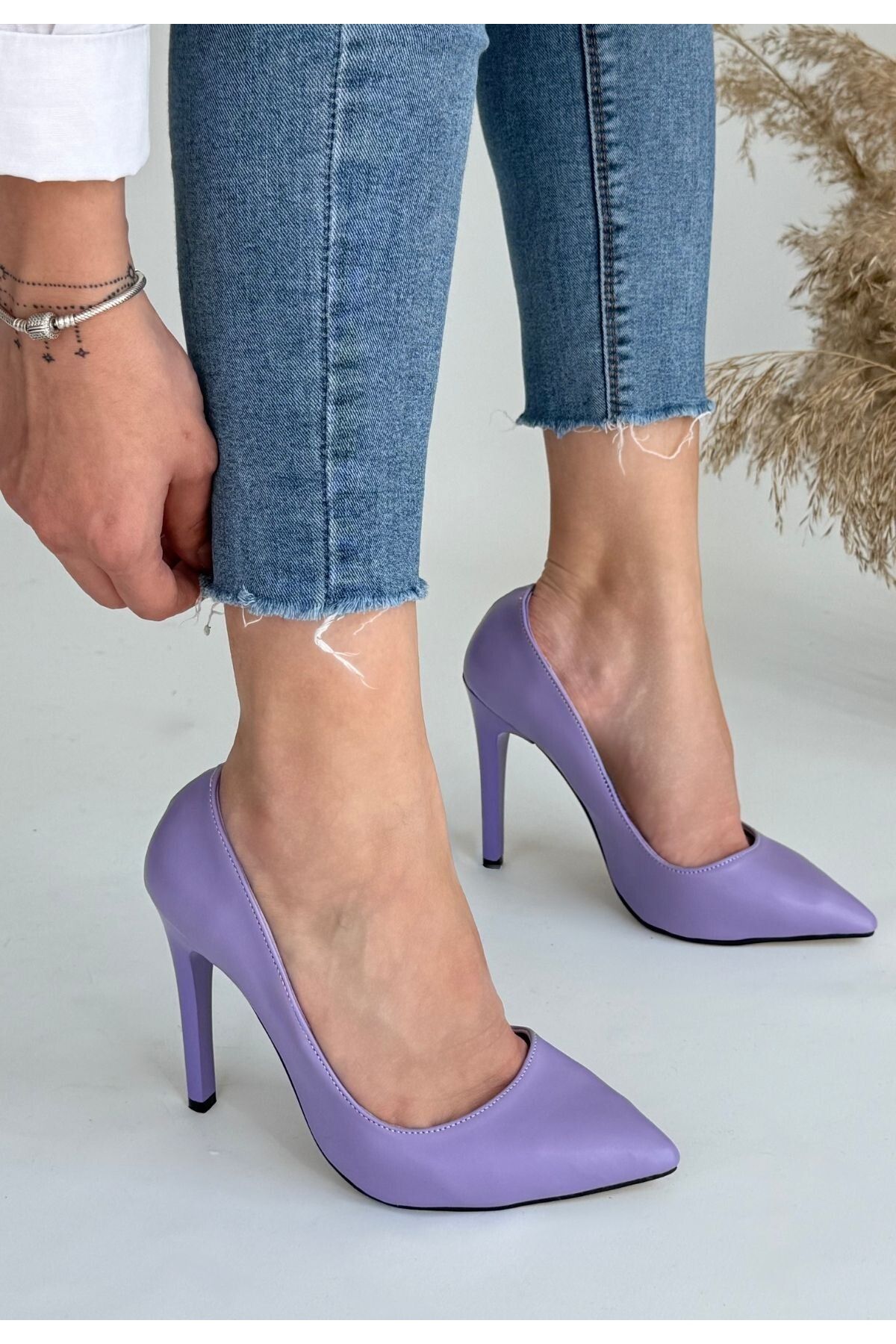 doremodam Hillar Lila Cilt Stiletto Ayakkabı - Lisinya