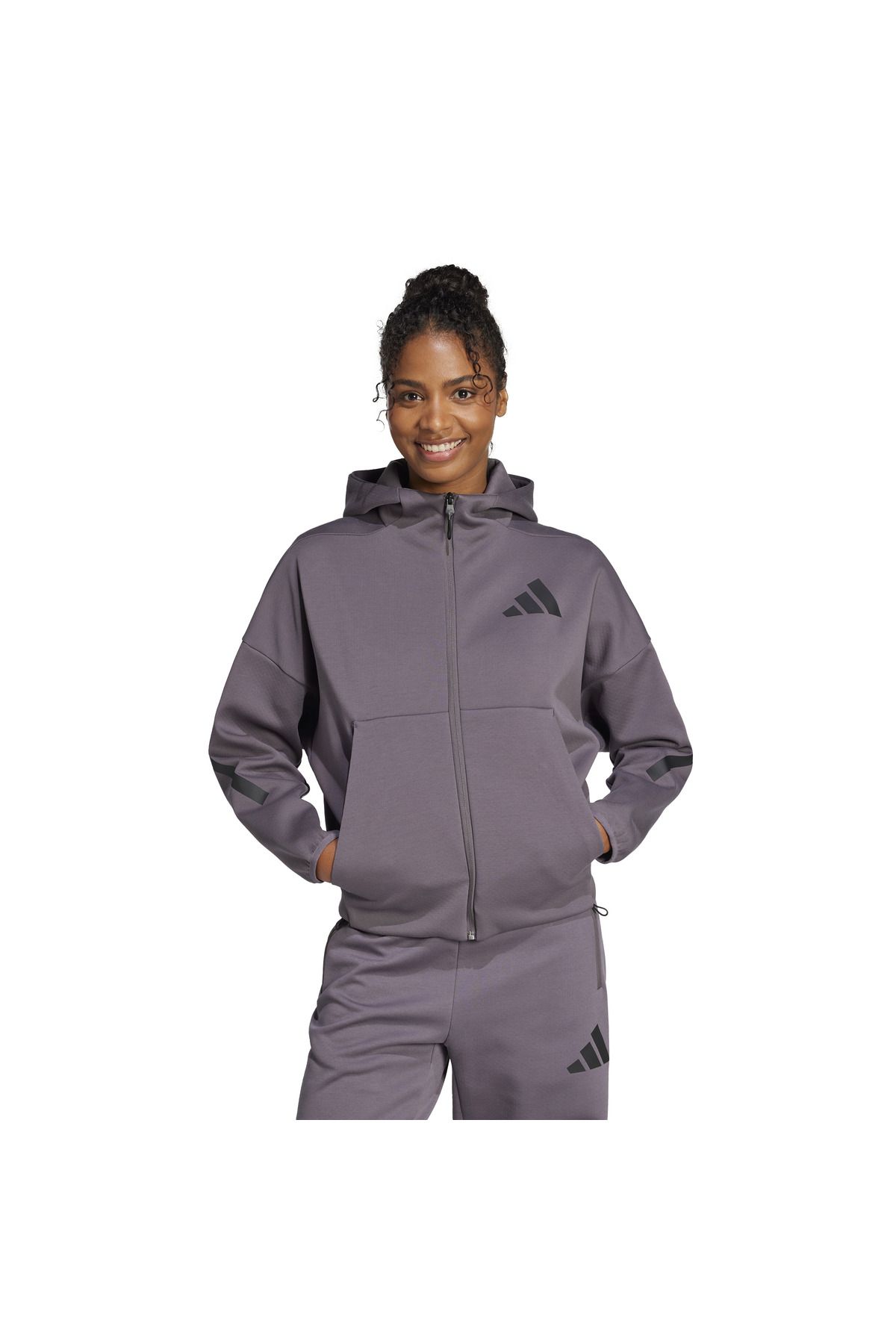 adidas W Z.N.E. FZ Eşofman Üstü Gri JD5985