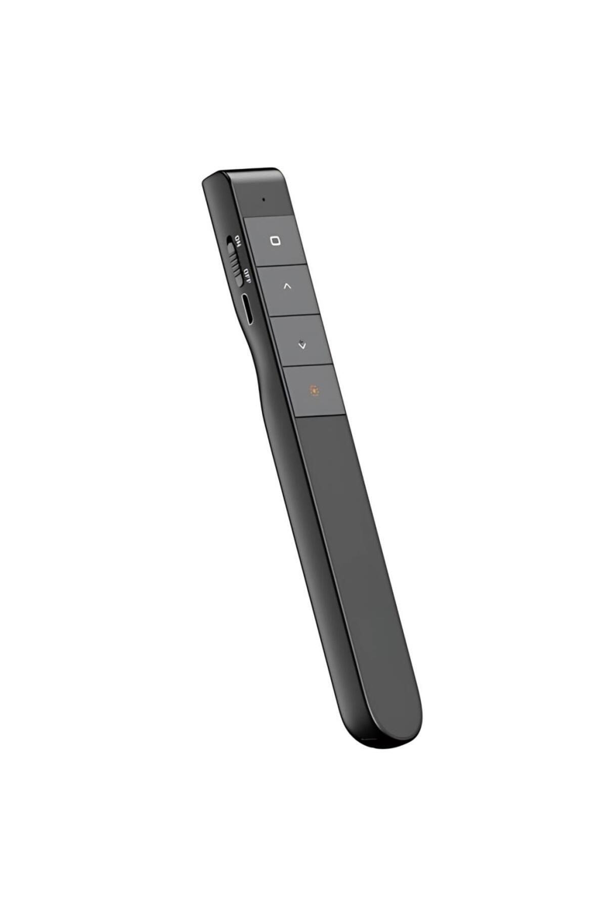 coofbe 100Mt Mesafeli 500Mah Şarjlı 3R Lazer Işıklı 2.4GHz Projeksiyon Sunum Kumandası Kırmızı Lazer