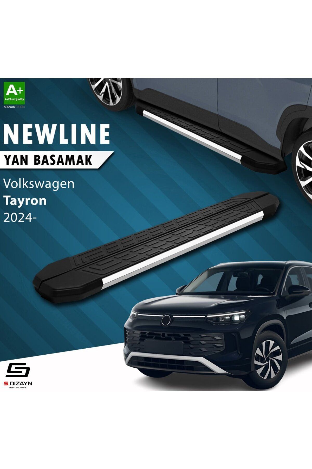 Drs Tuning S-Dizayn Volkswagen Tayron 2 NewLine Krom Yan Basamak 193 Cm 2024 Üzeri A+ Kalite