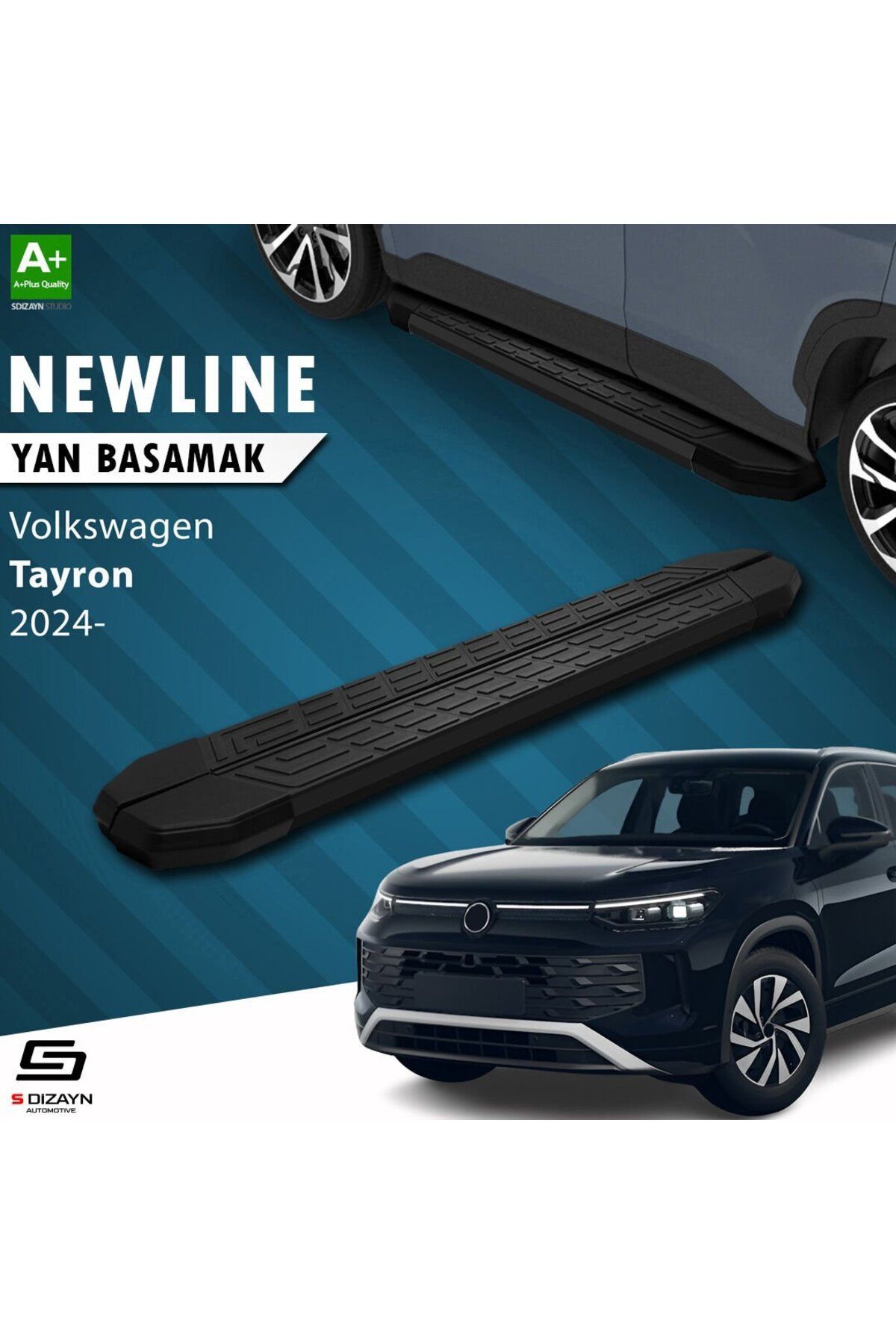 Drs Tuning S-Dizayn Volkswagen Tayron 2 NewLine Siyah Yan Basamak 193 Cm 2024 Üzeri A+ Kalite