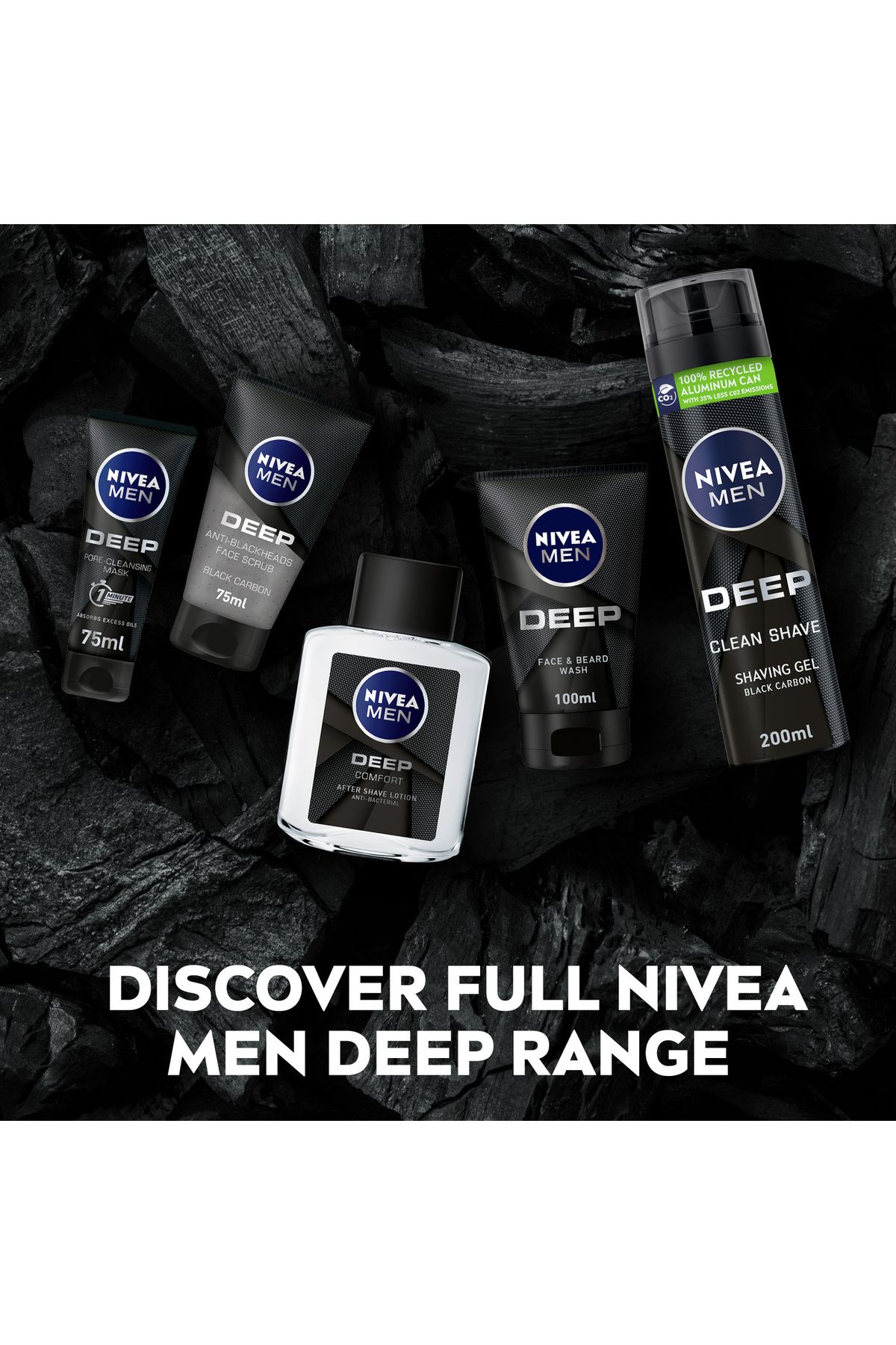 NIVEA-Men Shaving Gel Deep Clean Black Carbon 200 ml Smooth Shave, 200ml Tube 8