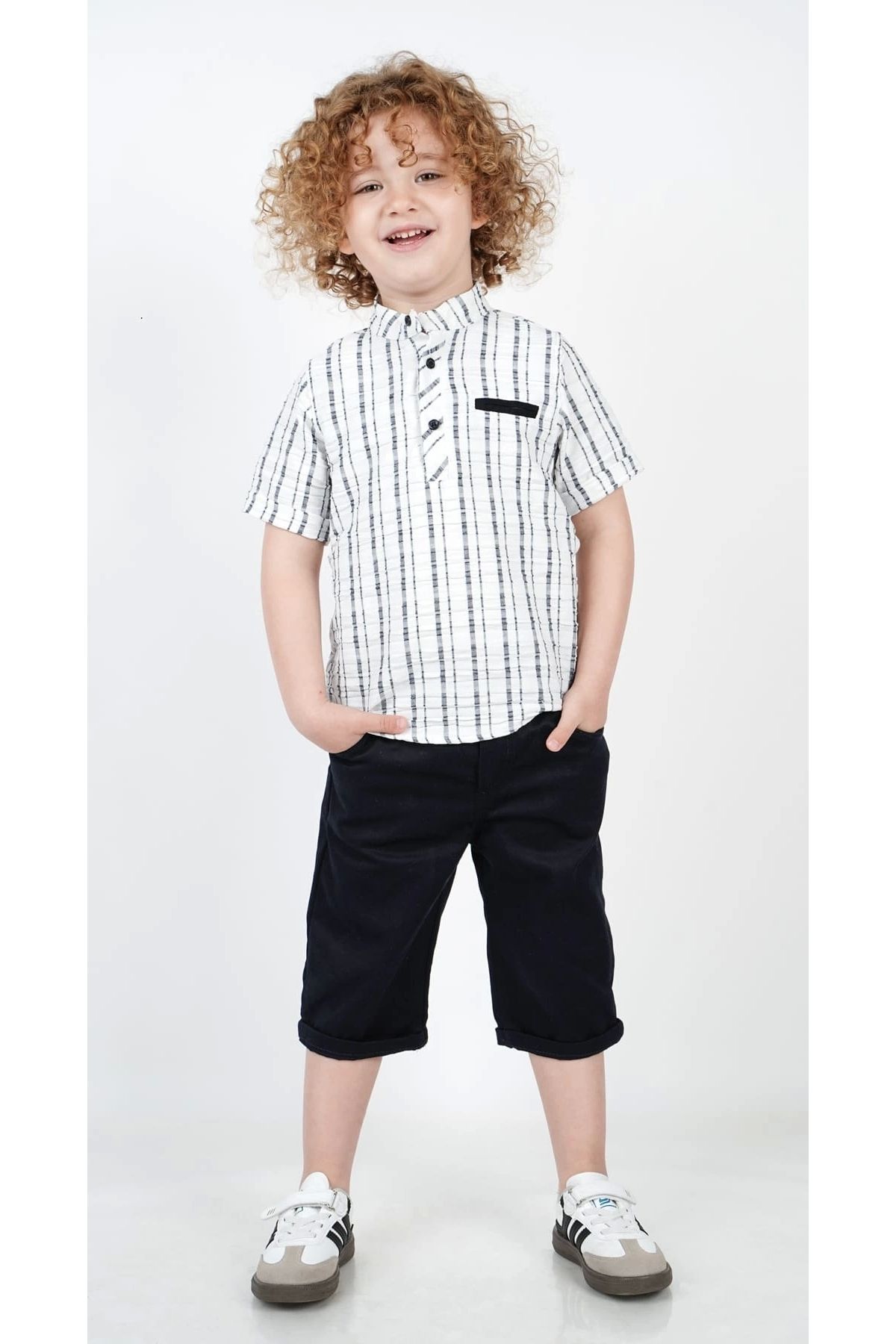 Mc Emirix Kids Wear HAKİM YAKA GOFRELİ GÖMLEK