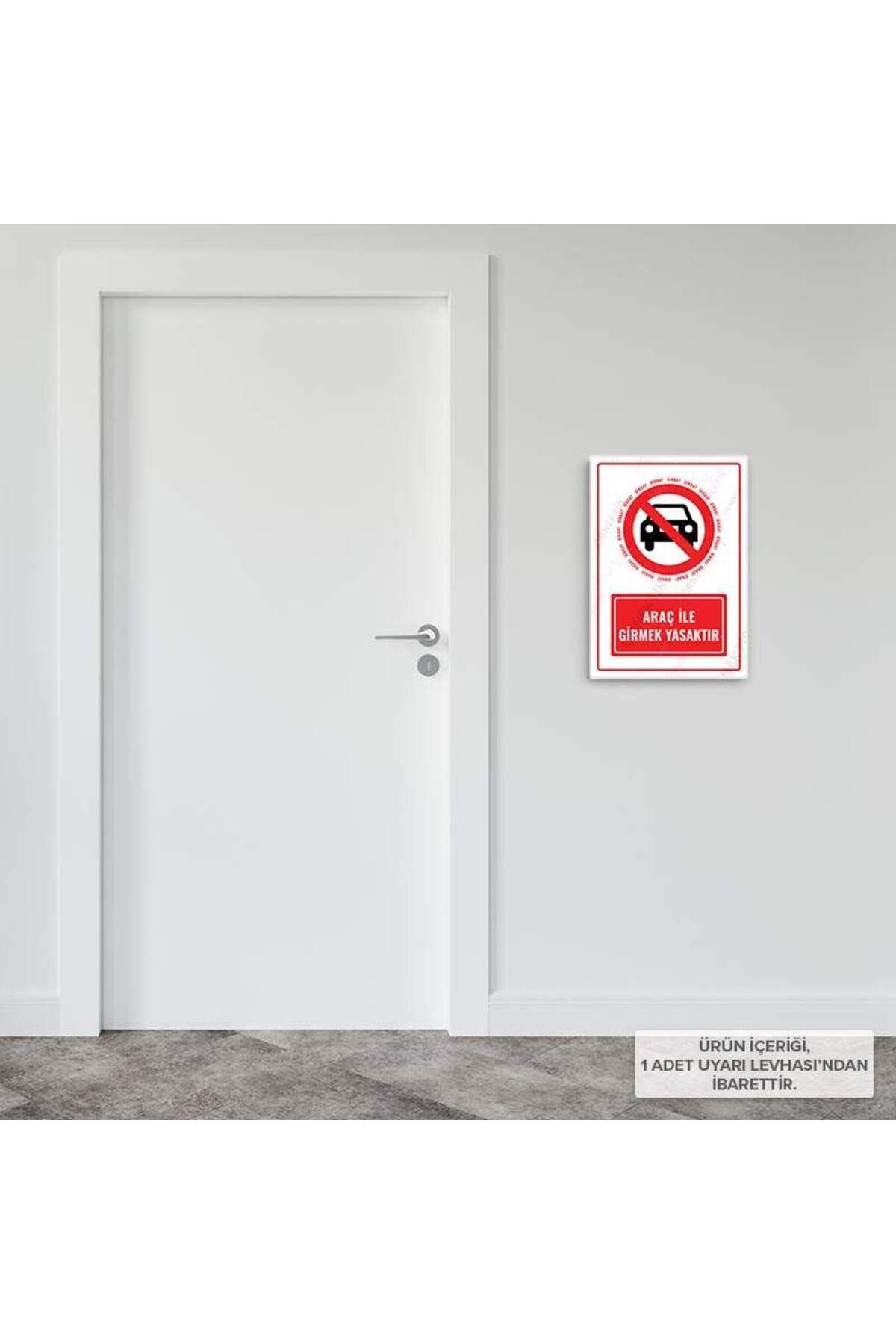 Posterya-Ul01581-A5 - It Is Forbidden to Enter with a Vehicle Warning Sign (15,4×21,6cm) 3