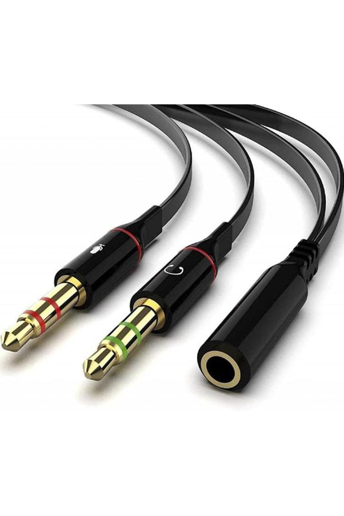 SANEC Tek Girişli Kulaklığı Bilgisayara Bağlama, Kulaklık ve Mikrofon Ayırıcı, 1 Dişi 2 Ekek 3.5mm Jak Mik