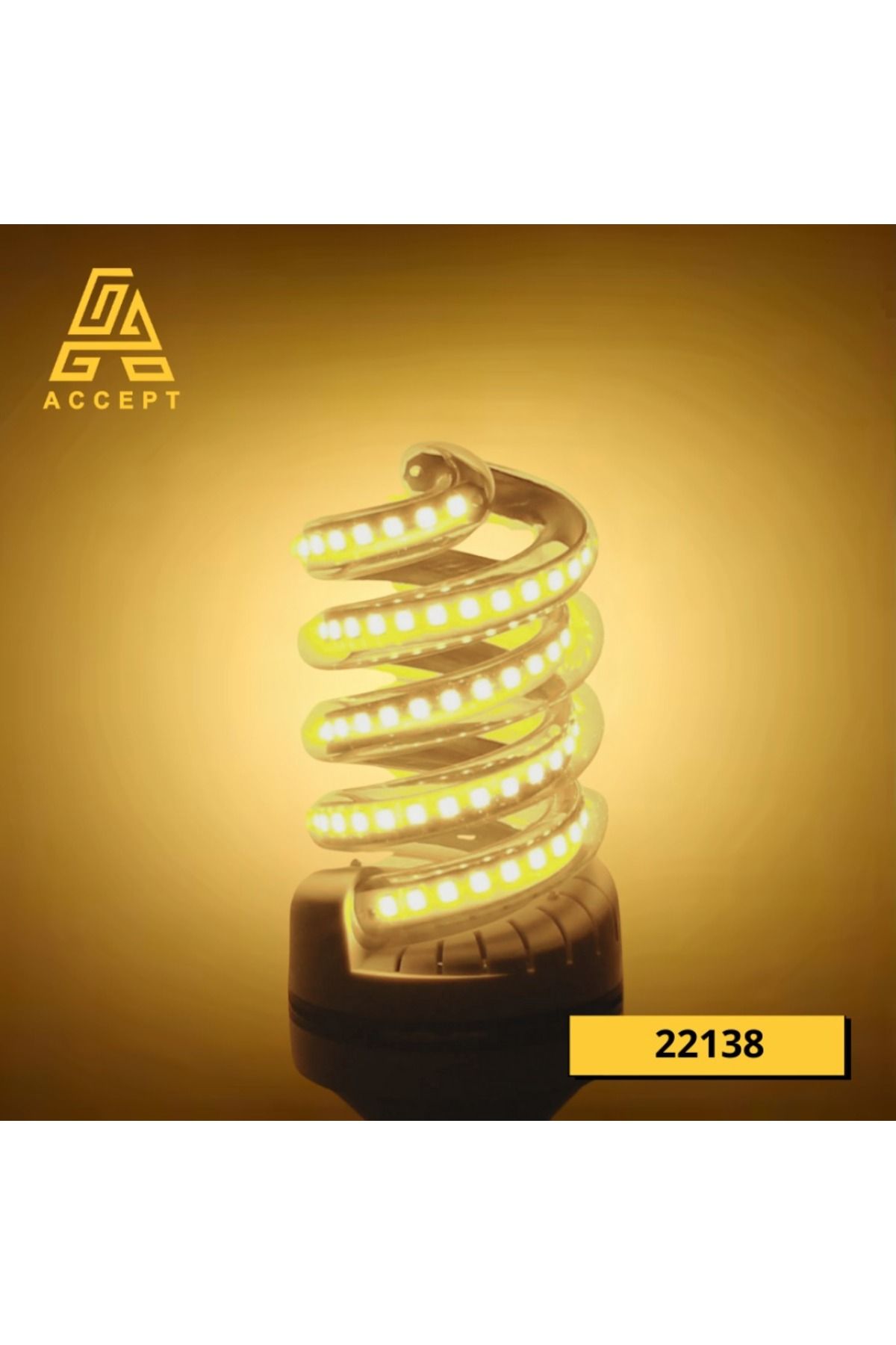 Generic-16W LED spiral bulb with E27 base, yellow light color 1
