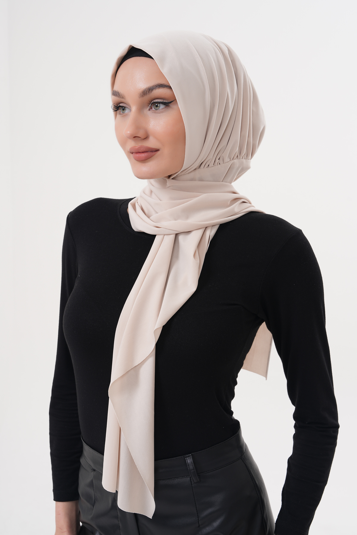 Ritagarcia Çıtçıtlı Büzgülü Tesettür Şal görsel 7