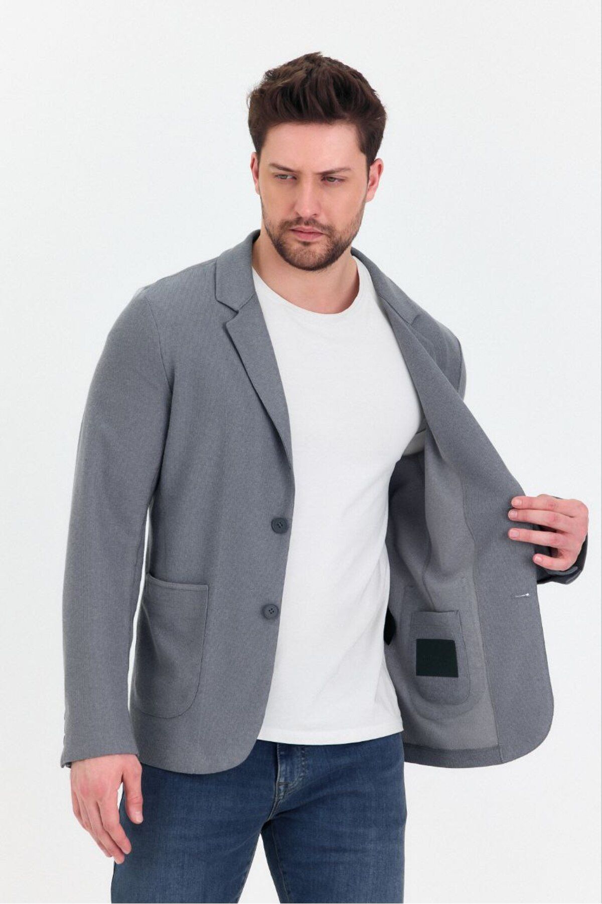 Savira-Slimfit Men's Sports Jacket Knitted Cotton Blended Fabric Full Stretching Fabric New Season 2