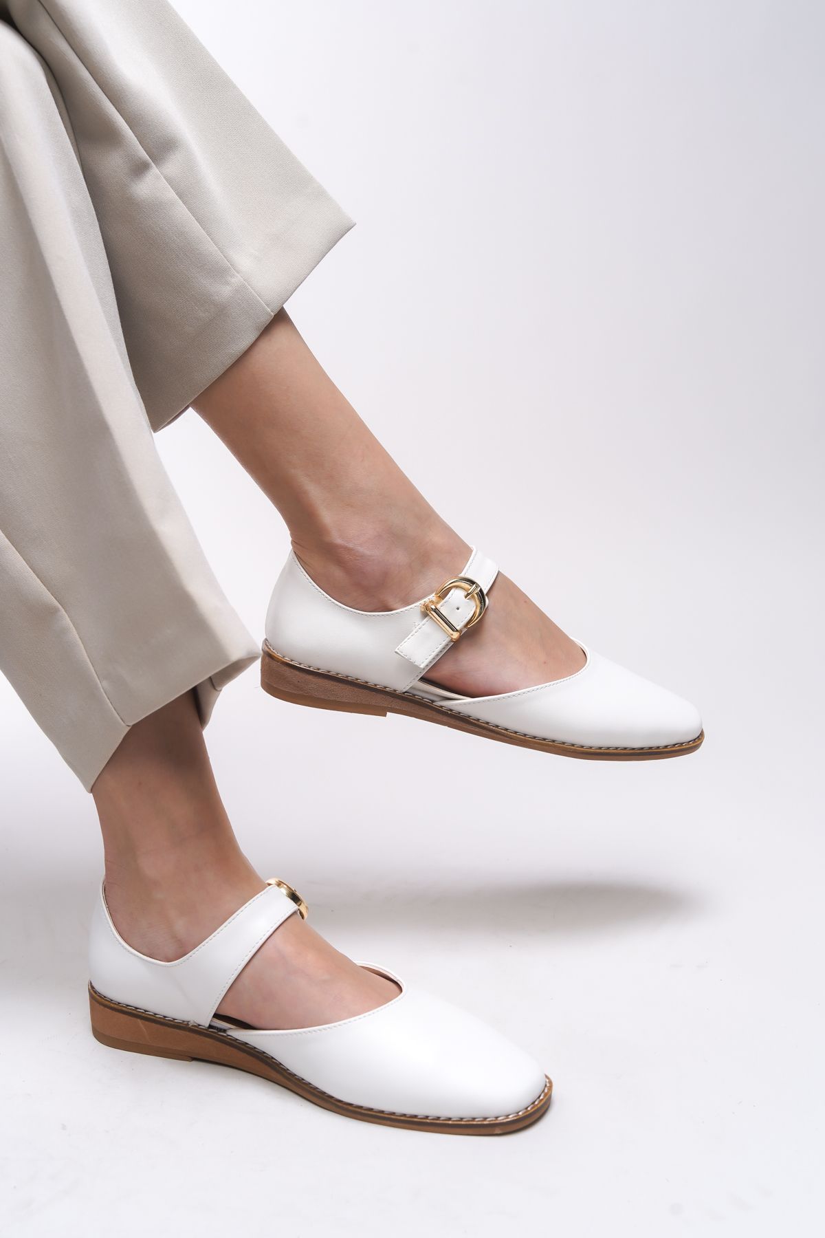 Riccon-Saelrona Women's Casual Shoes 0012203   White Skin 3