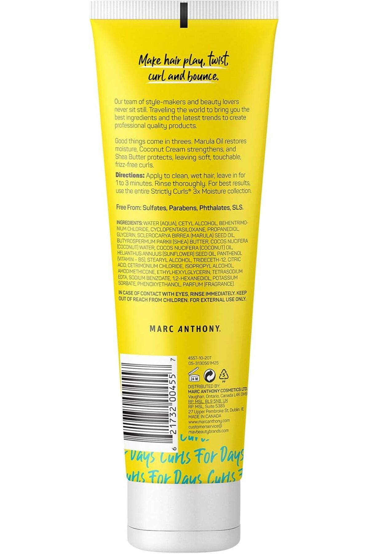 MARC ANTHONY-Marc Anthony Strictly Curls 3x Moisture Deep Conditioner for Curl Defining & Anti Frizz 3