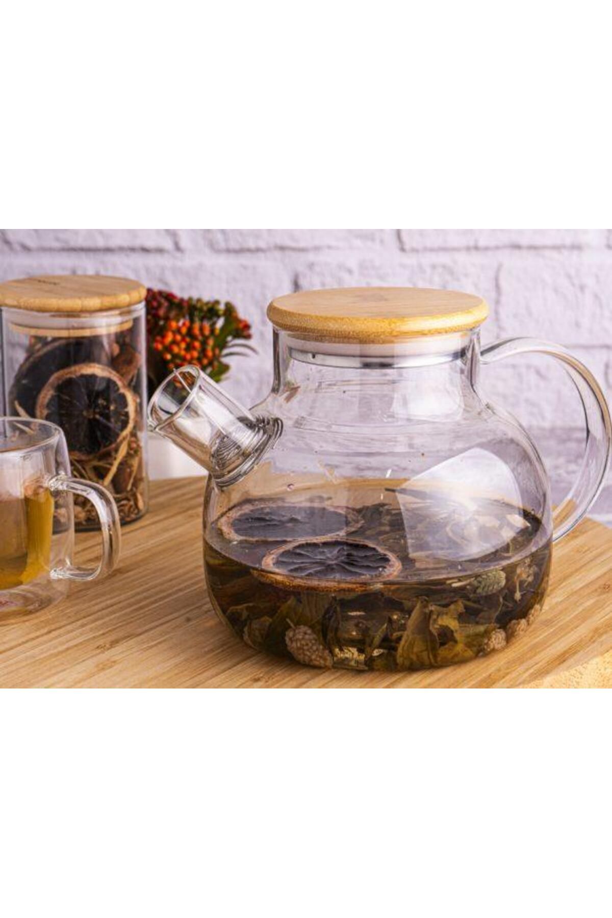 şirin eşyalarım Herbal 1200 ML Borosilikat Cam Demlik