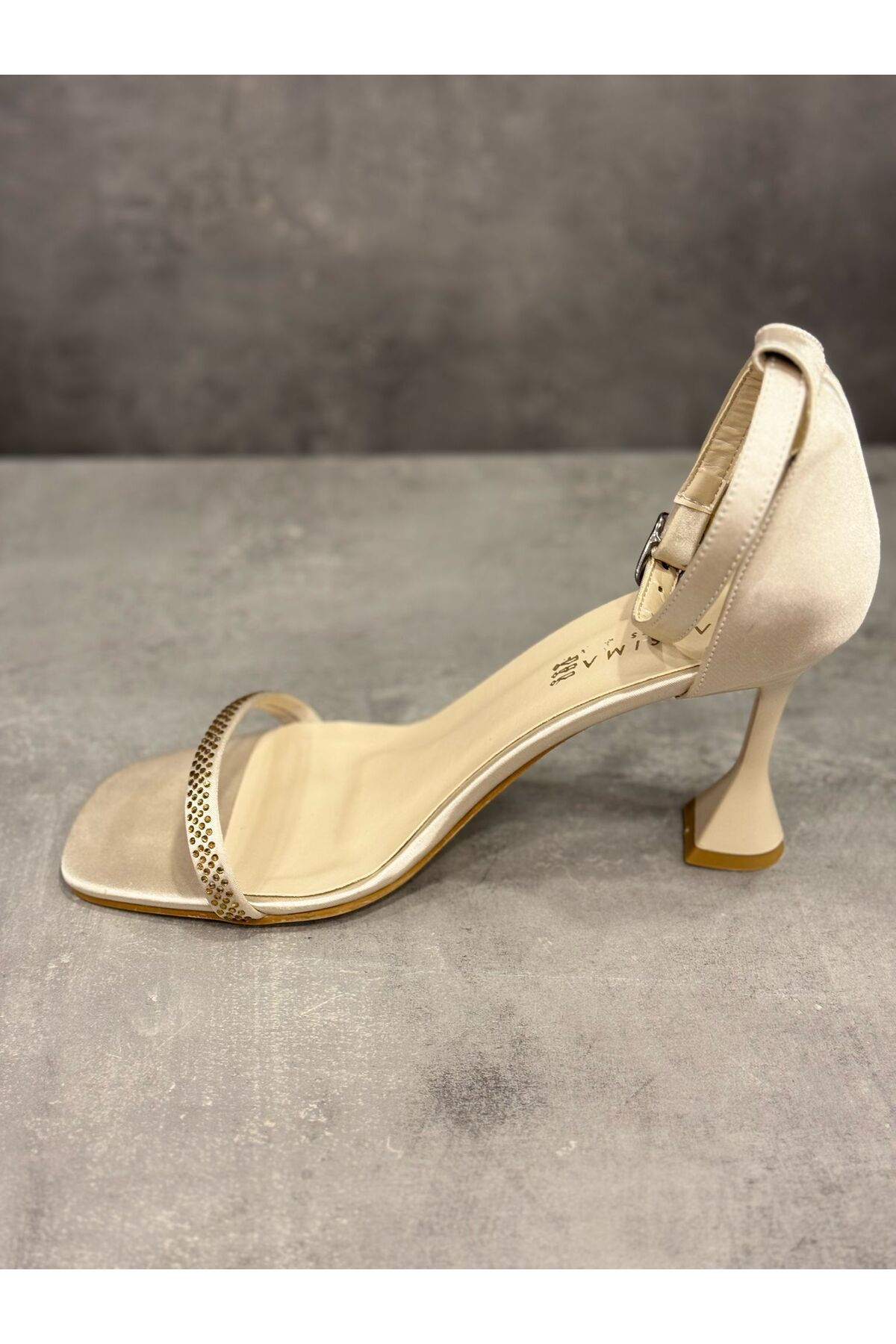 MASSİMA-Satin Stone Detailed Heel Shoes 3