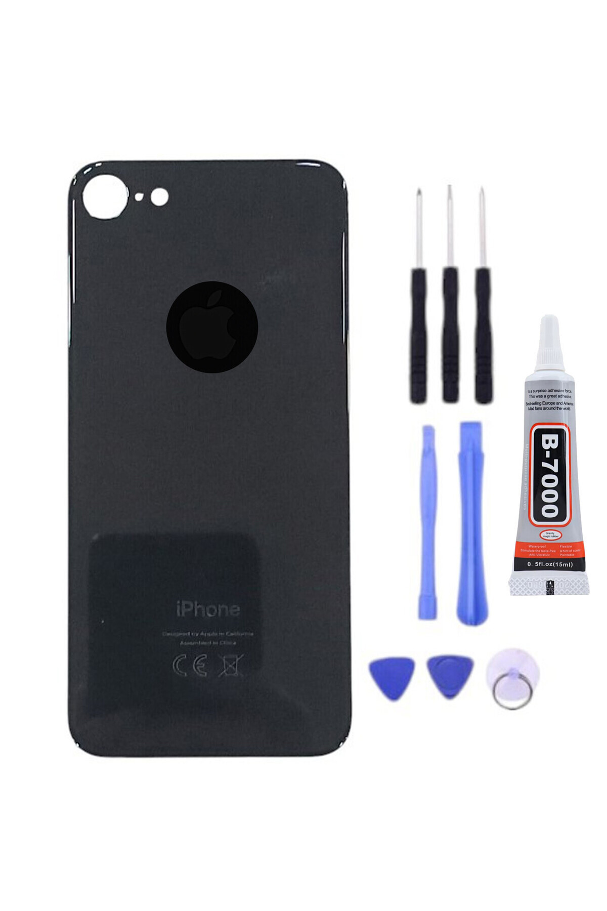 TamirCep İphone SE 2020 Uyumlu Siyah Arka Pil Kapağı Batarya Kapağı Yapışkan Hediyeli