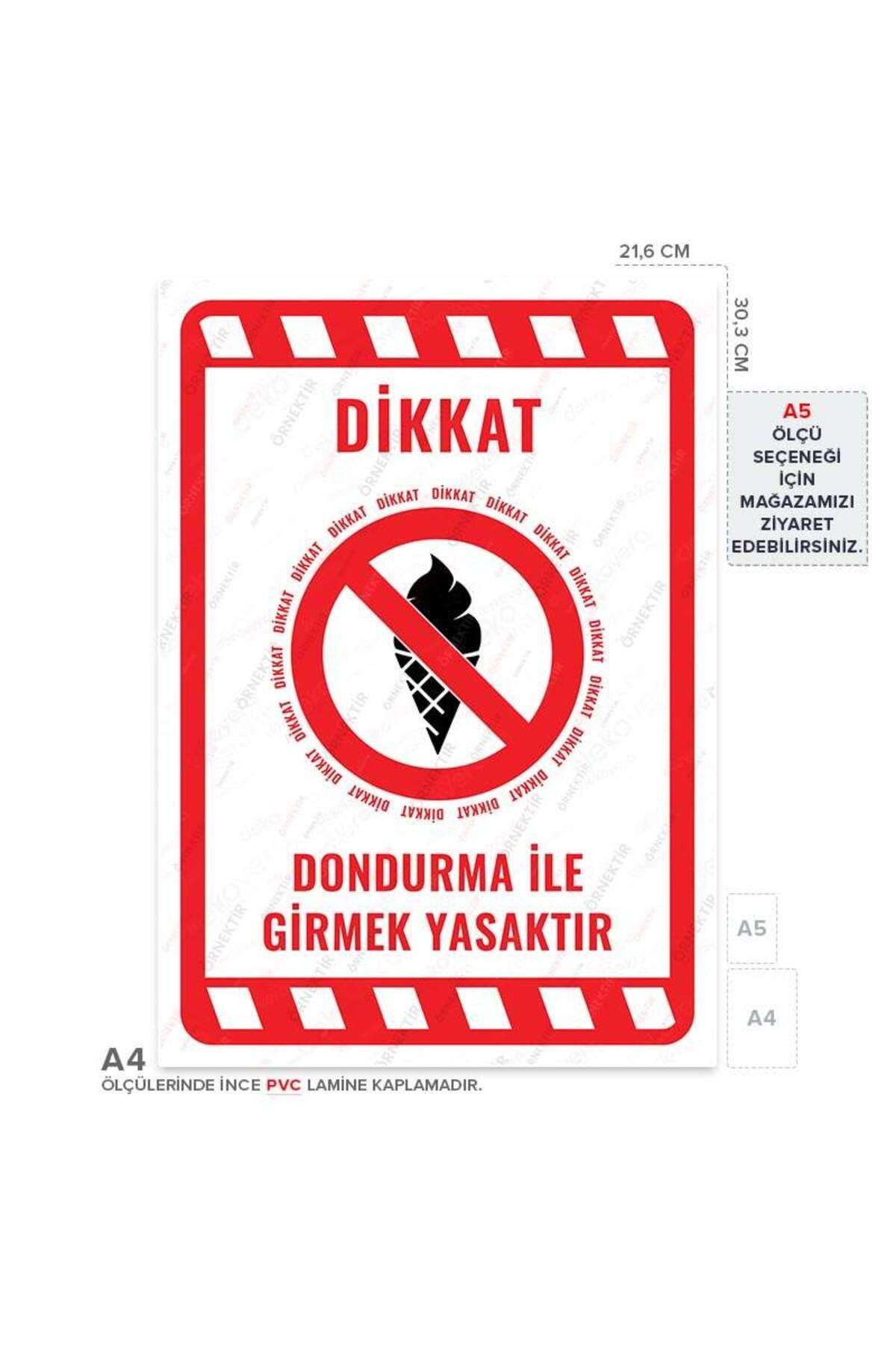 Posterya-Ul02230-A4 - It Is Forbidden to Enter with Ice Cream Warning Sign (21,6×30,3cm) 1