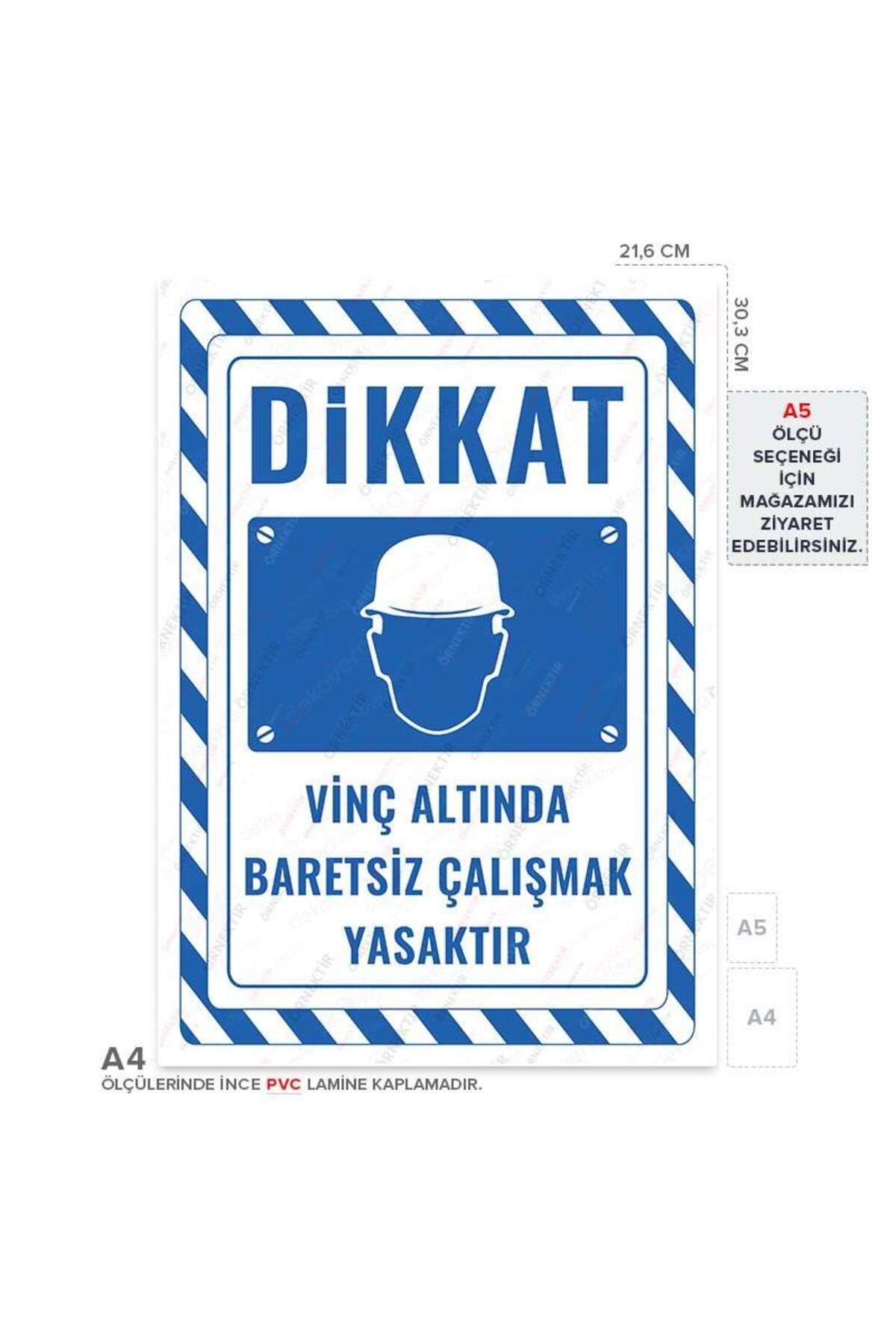 Posterya-Ul02732-A4 - It Is Forbidden to Work Without Helmet under Crane Warning Sign (21.6×30.3cm) 1