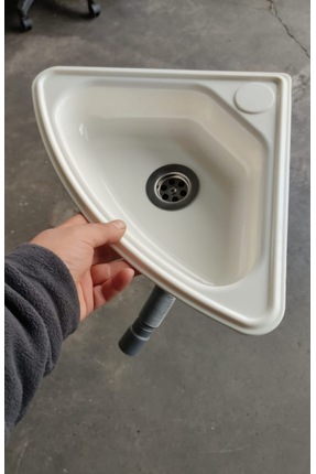 semivan Plastik ABS Üçgen Lavabo Karavan, Yat, Tekne