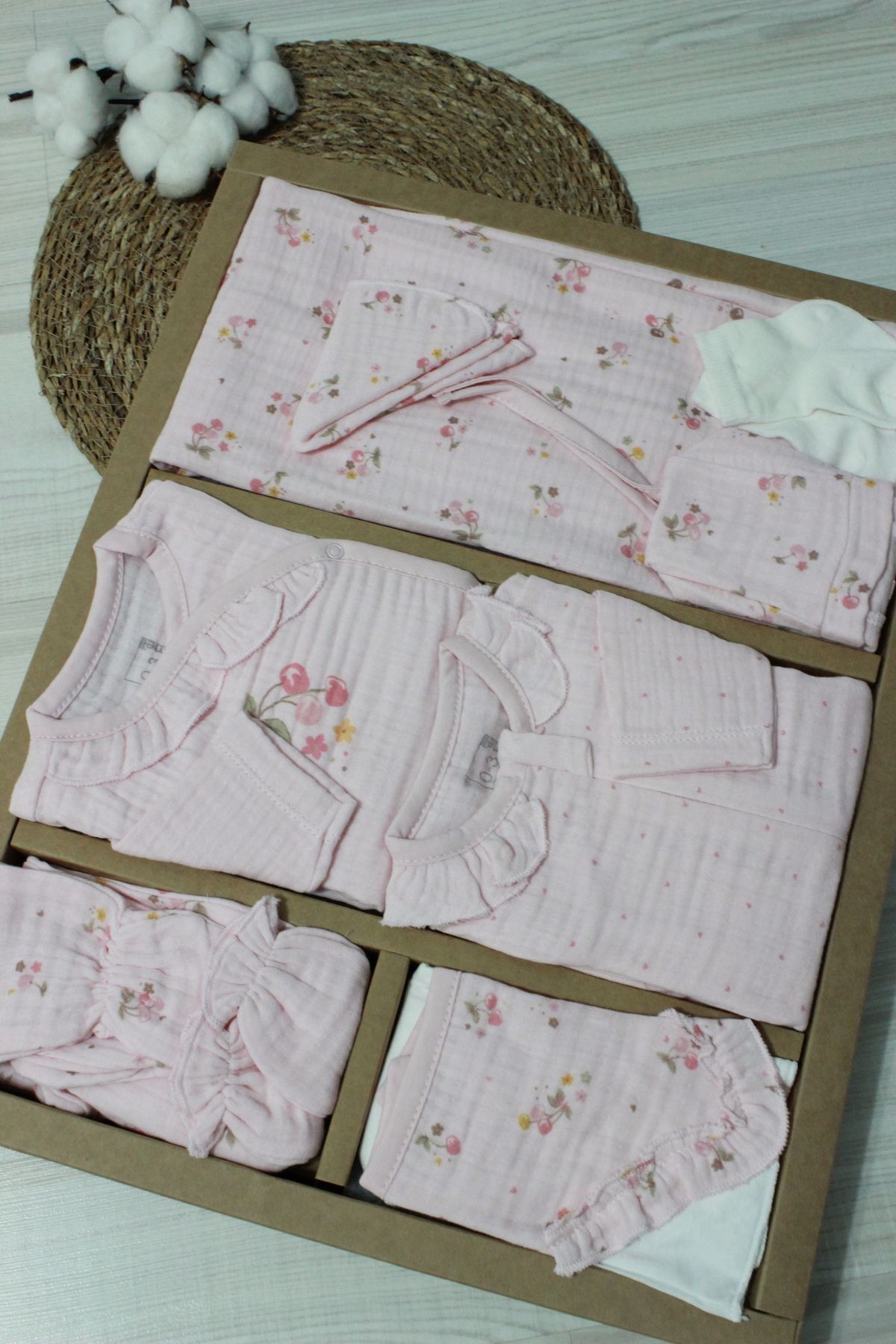 Caramell-Barbosa Caramell Baby Girl 10 Pieces Hospital Release Bodysuit Set Summer Season 2