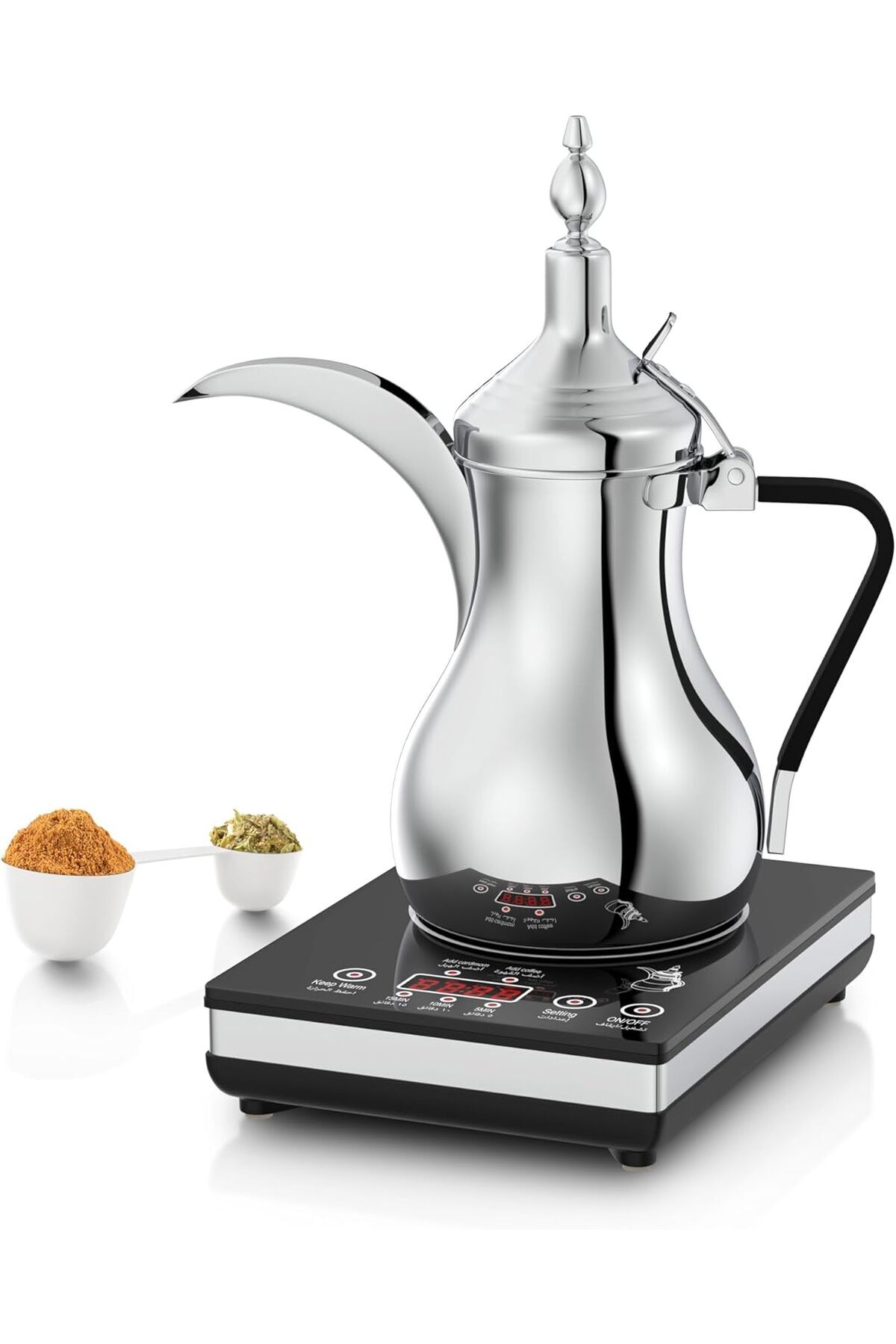 ALSAIF-Al Saif Electric Arabic Coffee Pot 0.6L 900W Silver 1