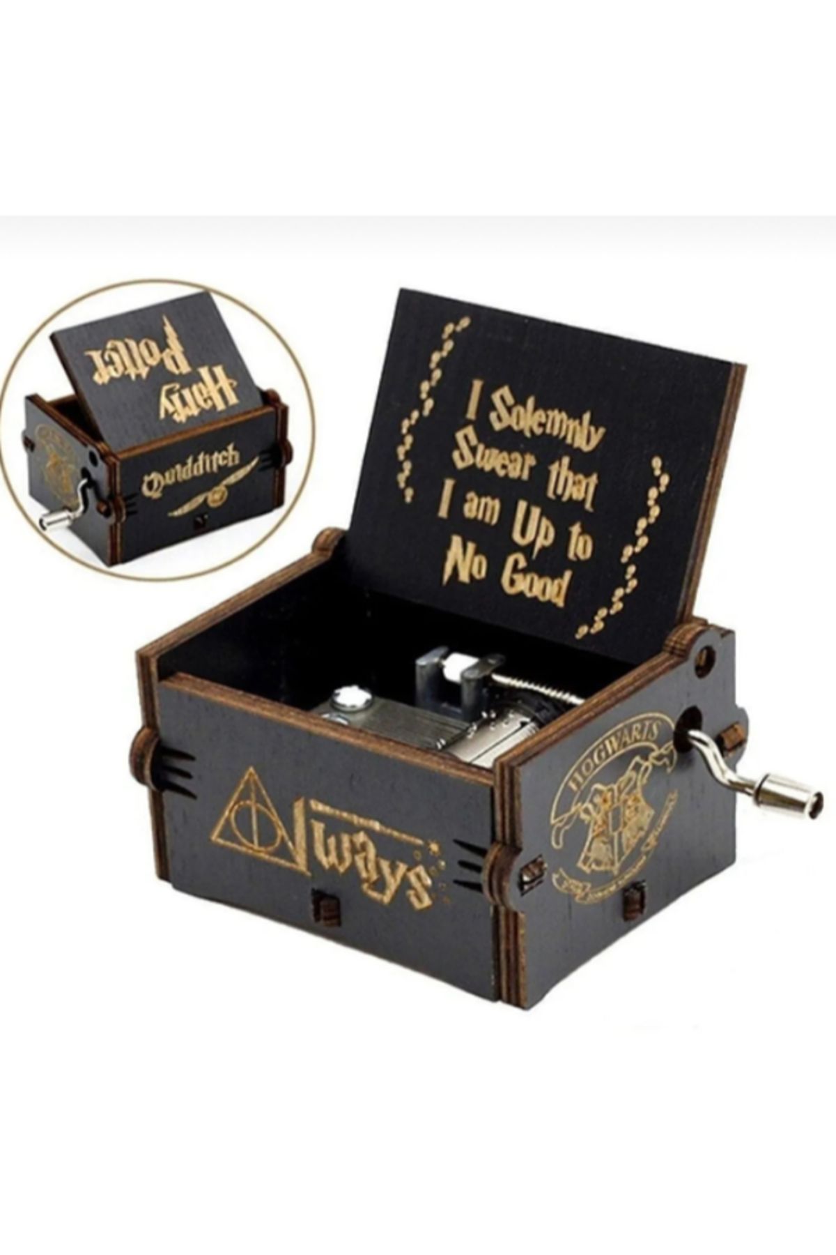 gcaksesuar Harry Potter Ahşap Çevirmeli Müzik Kutusu
