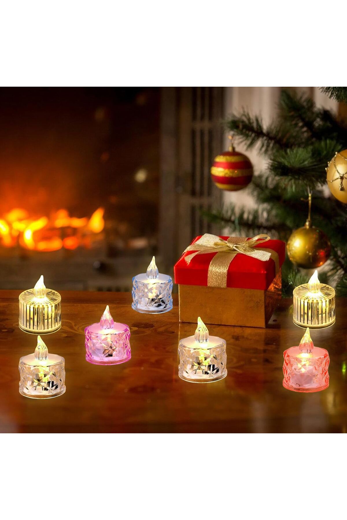 KDROĞLU plamystical 1 Adet LED tealight mum, prizmatik, renkli LED mumlar, titreyen alev, LED mum, adak mumu