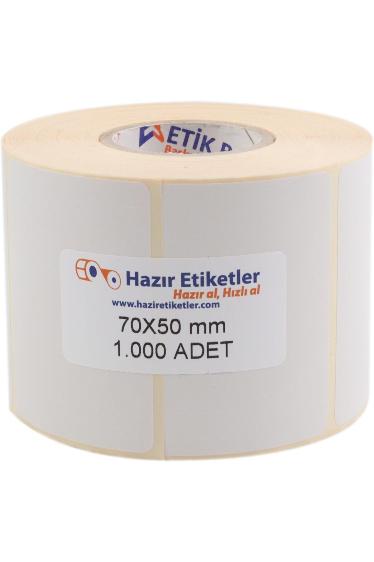 KDROĞLU KDROGLU etiketler , hazır al hızlı al Kuşe Etiket 70mm x 50mm Ruloda 1000 Adet 40mm Kuka Çapın