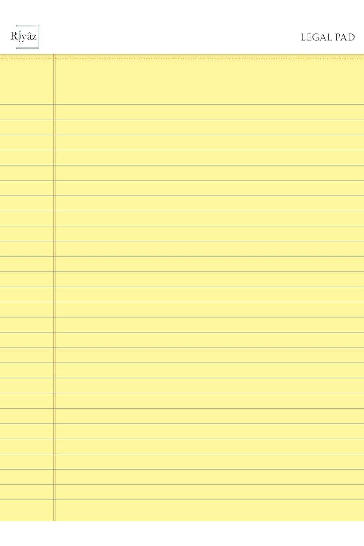 KDROĞLU plamystical Boyut (216 x 297mm), Sarı renkli Legal Pad, Notluk, Notepad, Defter, 50 Yaprak, Geniş