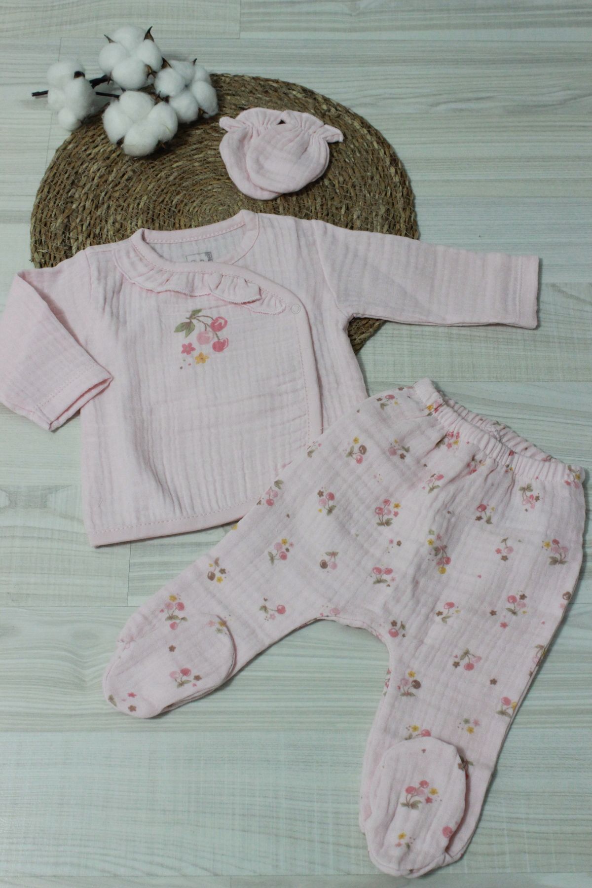 Caramell-Barbosa Caramell Baby Girl 10 Pieces Hospital Release Bodysuit Set Summer Season 5