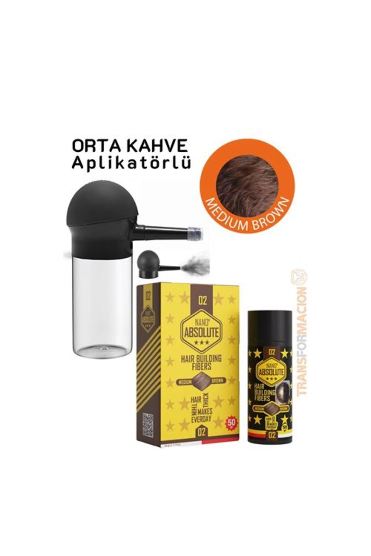 New Things Engithalat Aplikatörlü Saç Dolgunlaştırıcı Fiber Topik Toz ORTA TON KAHVERENGİ