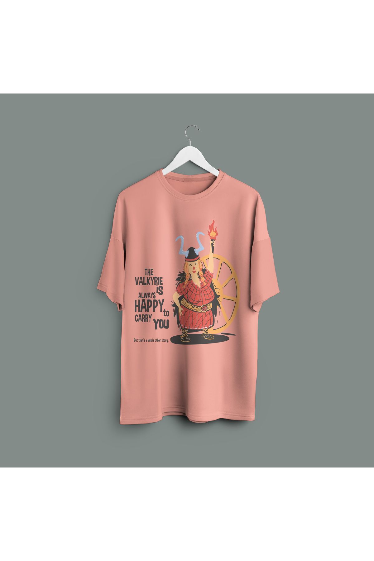 Zestia Unisex T-Shirt,The Valkyrie Baskılı,Regular, %100 Pamuk,Somon T-Shirt No: 00418