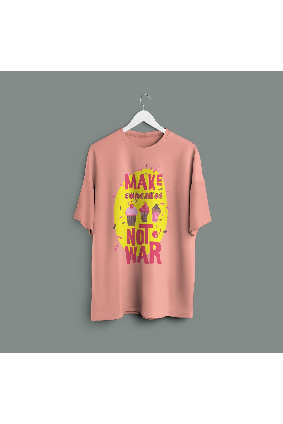 Zestia Unisex T-Shirt,Bake Love Baskılı,Regular, %100 Pamuk,Somon T-Shirt No: 00455