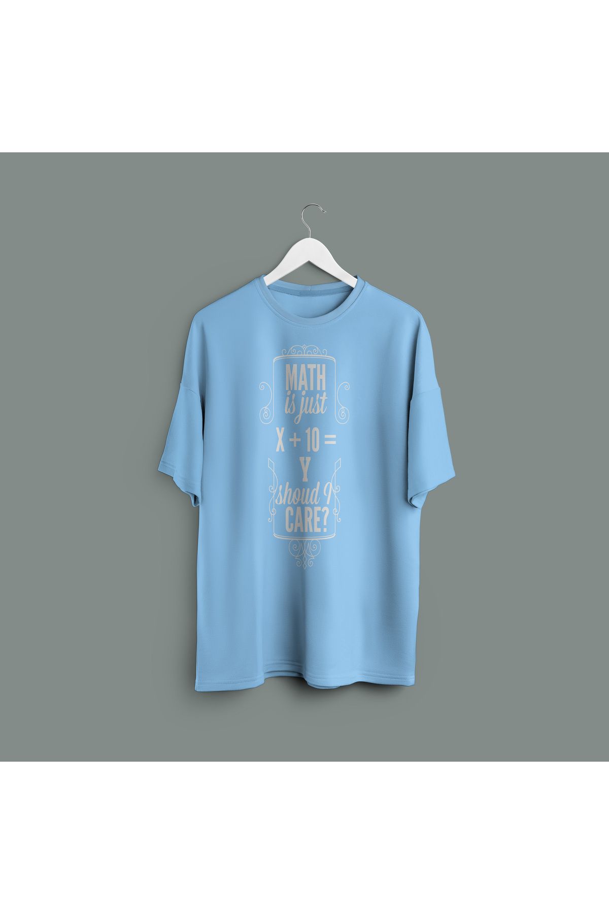 Zestia Unisex T-Shirt,Mathless Baskılı,Regular, %100 Pamuk,Mavi T-Shirt No: 00449