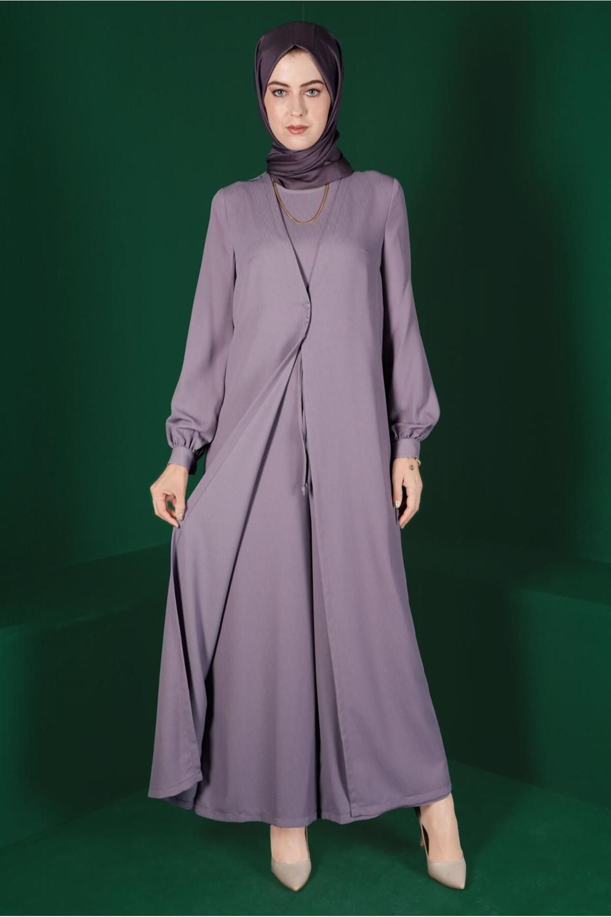 ژاکت کش باف پشمی مدل 42766 دکمه دار Alvina