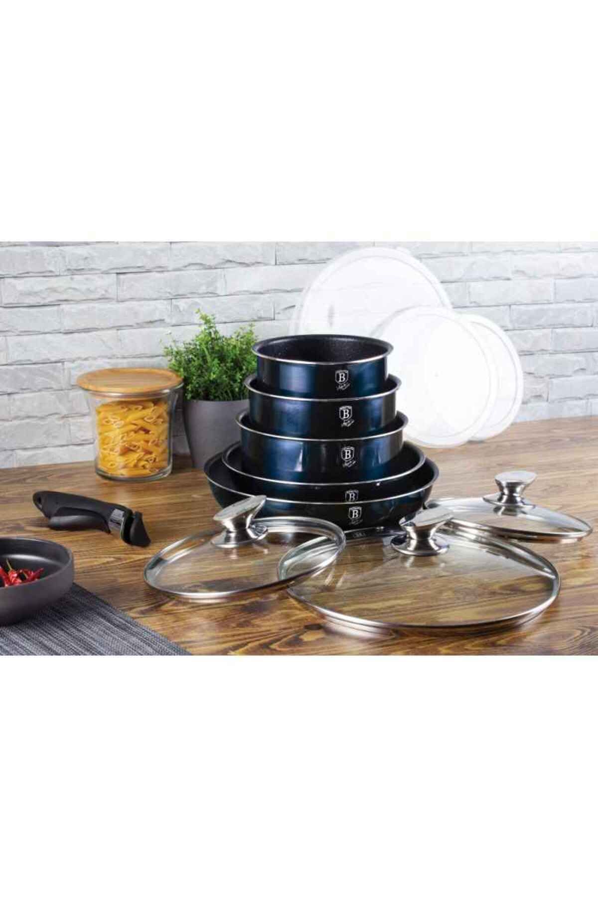 Berlinger-Cookware set with removable handle 12 pcs Aquamarine Metallic Line 4