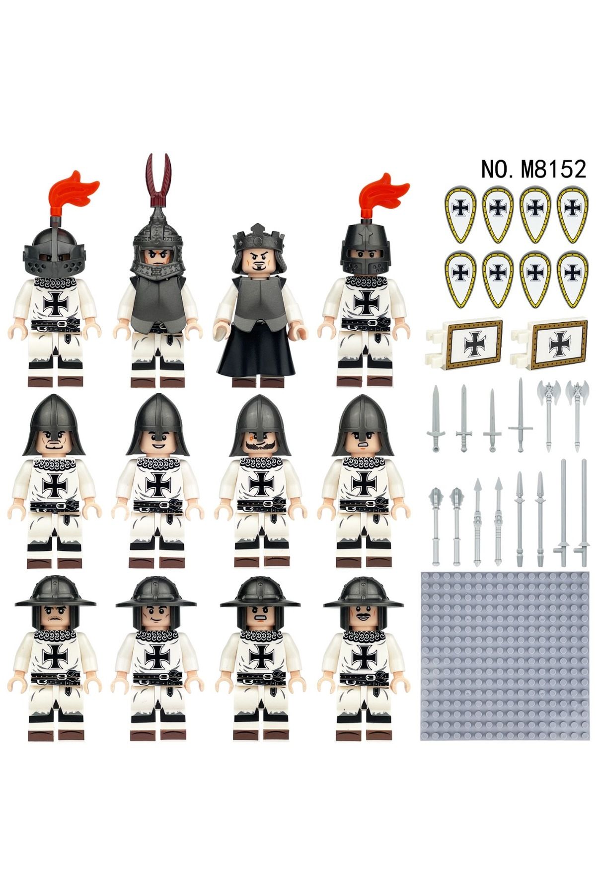 marimari-12Pcs Mini Figure Set Building Blocks Medieval Cavalry Come as Visual 1