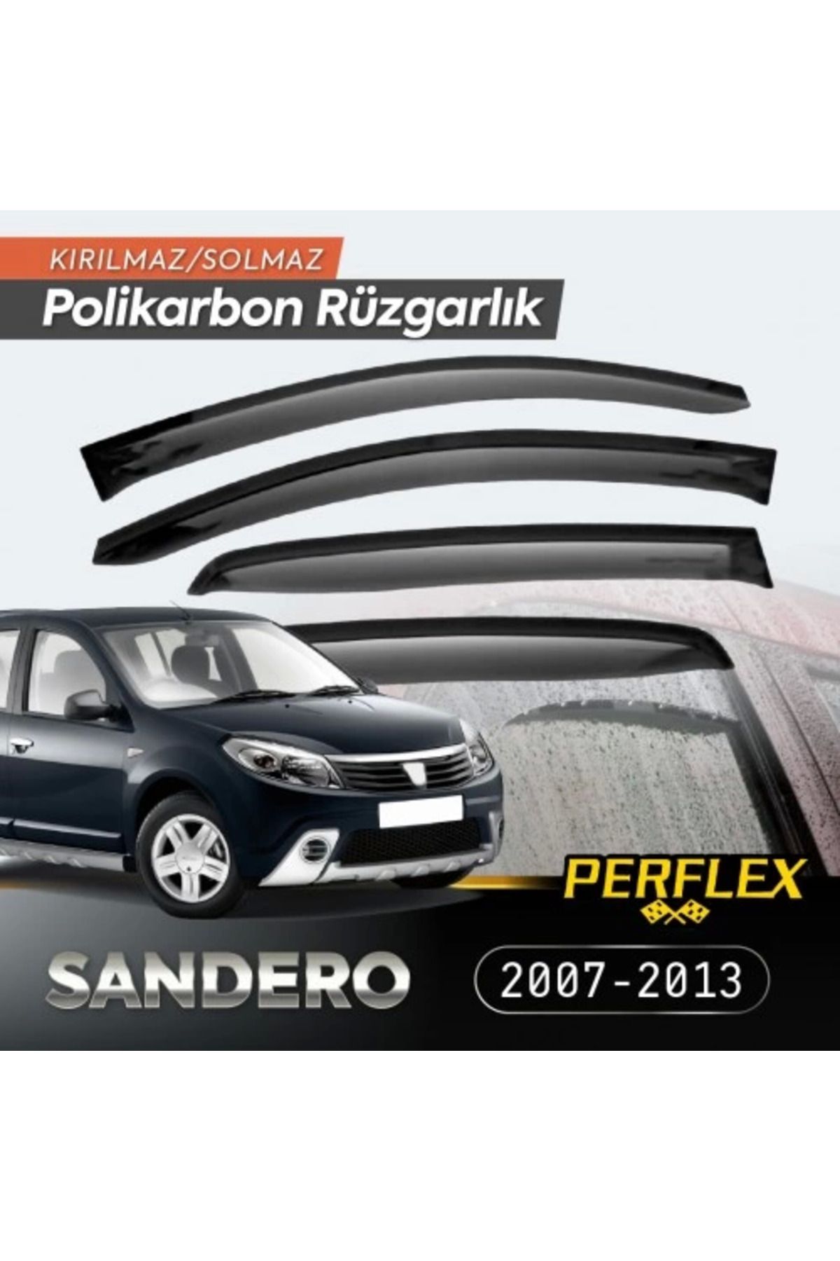 Angoravi Dacia Sandero 2007-2013 Cam Rüzgarlığı V2 Düz