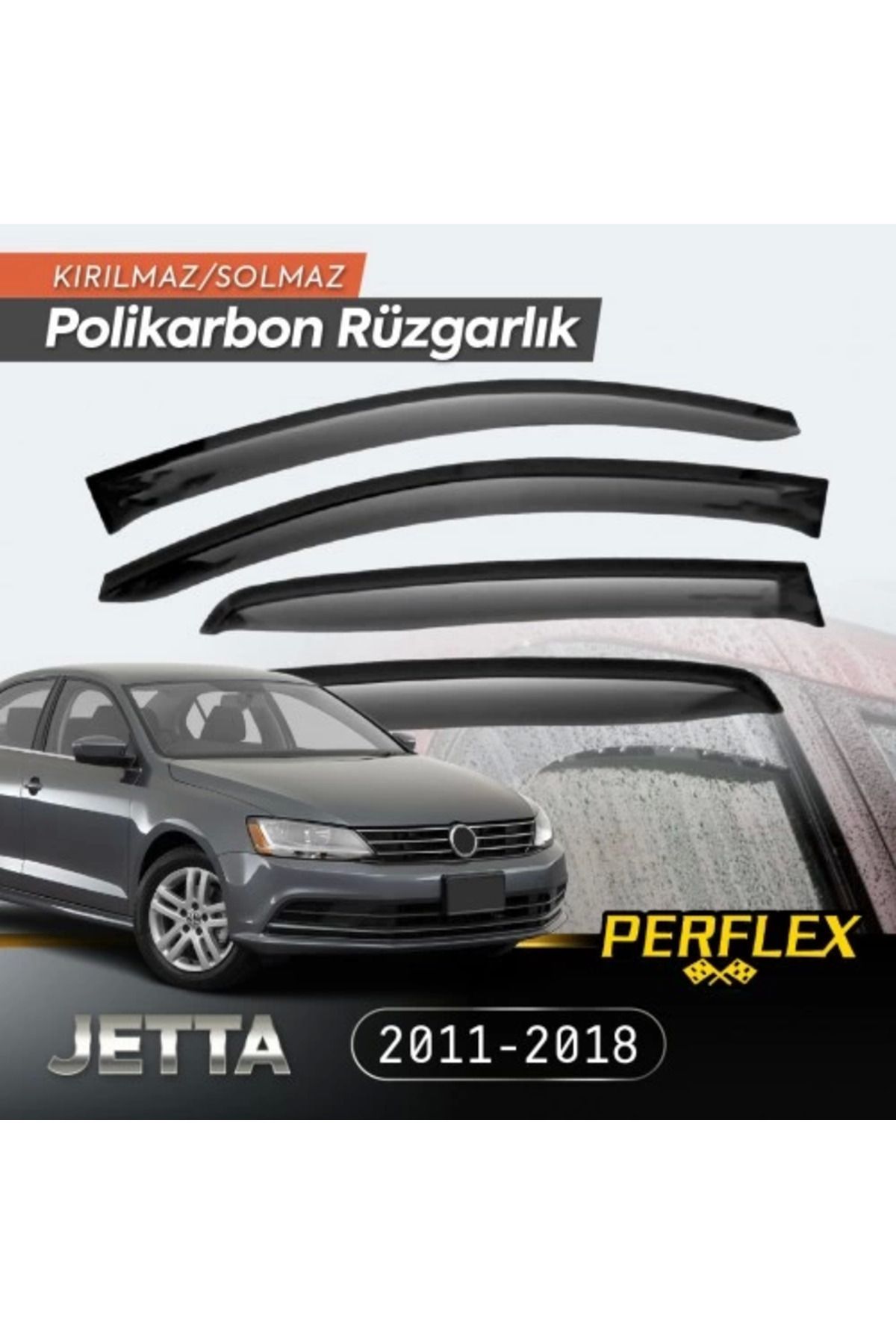 Angoravi VW Jetta 2011-2018 Cam Rüzgarlığı V2 Mugen