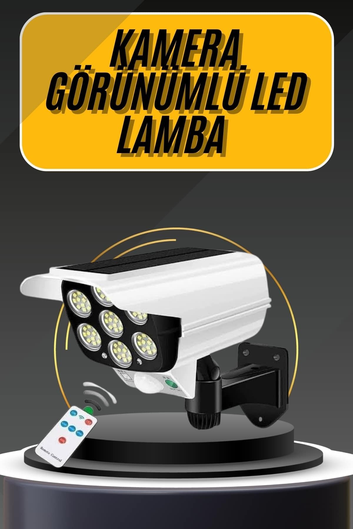 teknodayım LED Lamba-Güneş Paneli Destekli Uzaktan Kumandalı Solar LED Lamba