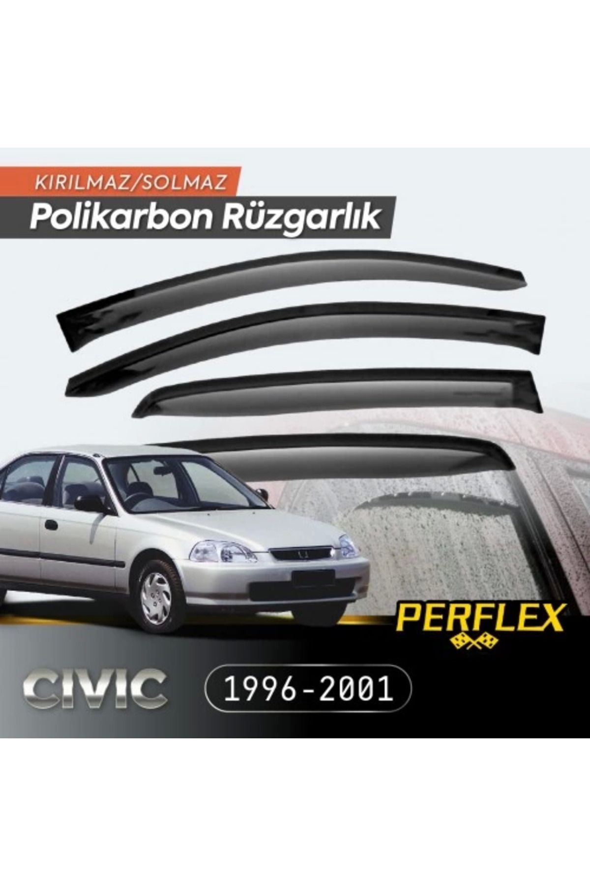 Angoravi Honda Civic 1996-2001 Cam Rüzgarlığı V2 Mugen