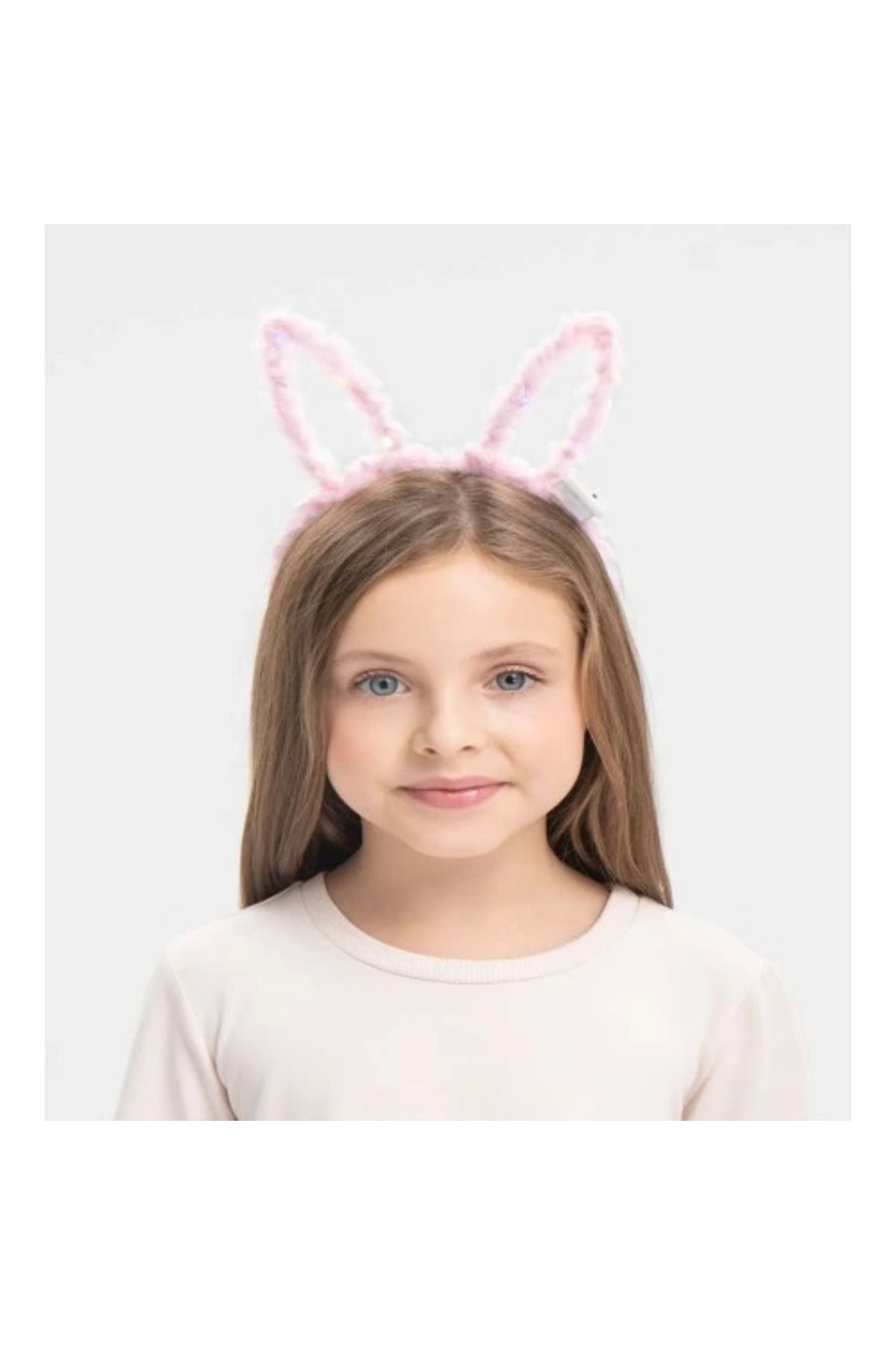 MELFSHOP Led Işıklı Peluş Tavşan Kulak Taç Pembe