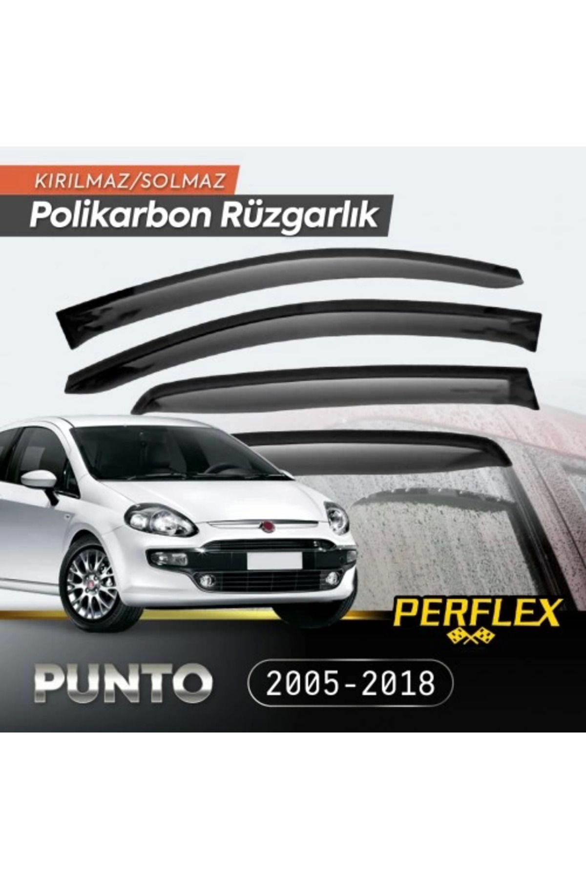 Angoravi Fiat Punto Grande 2005-2018 Cam Rüzgarlığı V2 Mugen
