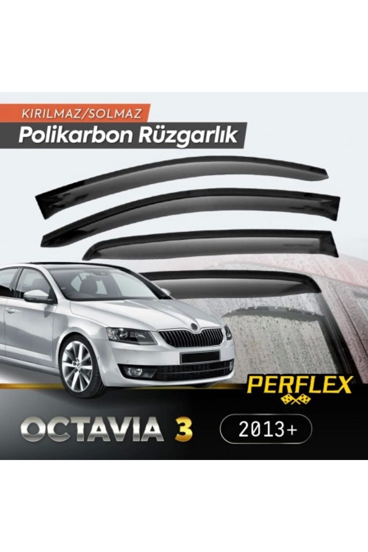 Angoravi Skoda Octavia 3 2013+ Cam Rüzgarlığı V2 Düz