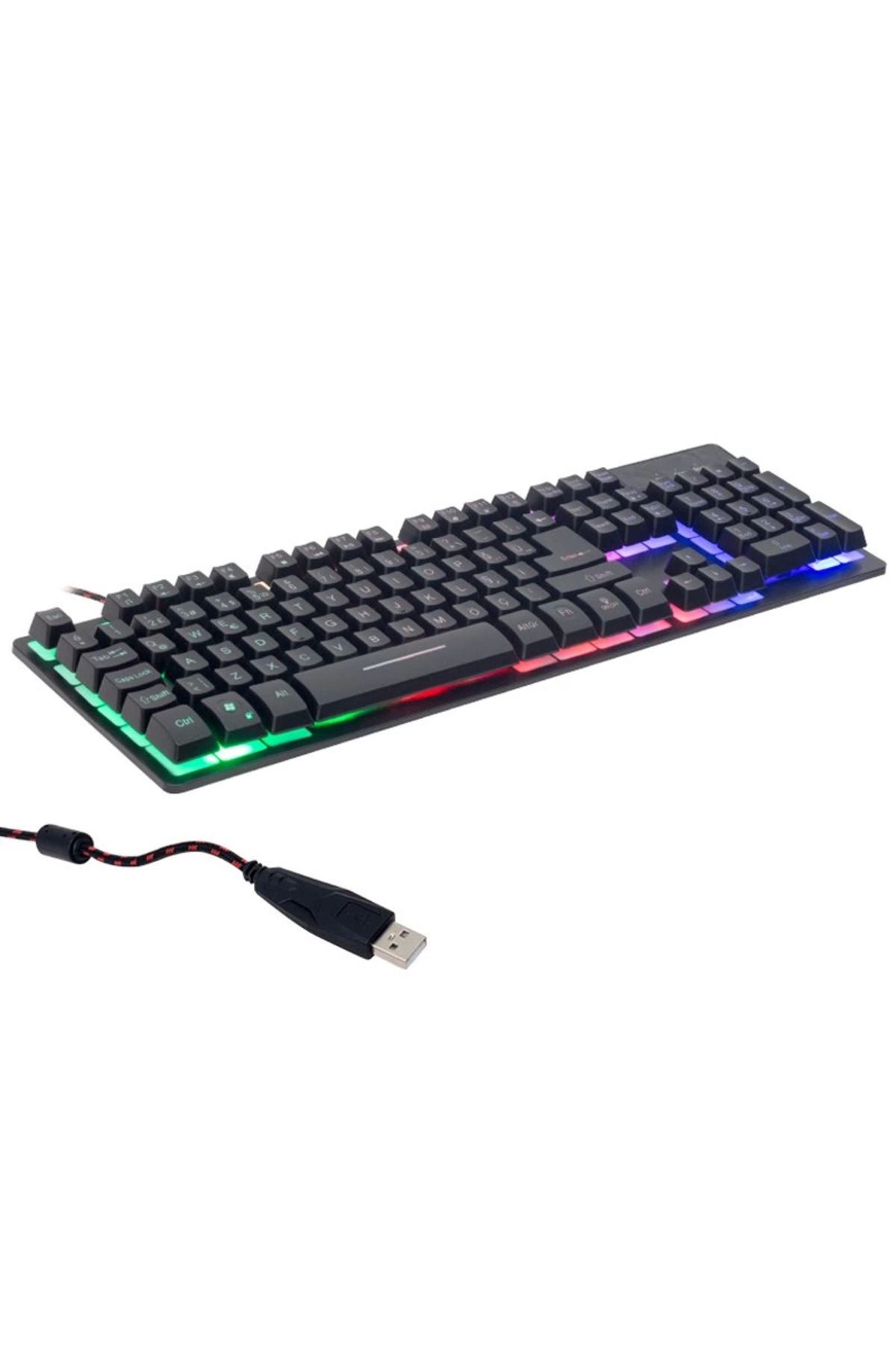 feifei Hello Hl-18744 Metal Kasa Rgb Işikli Kablolu Oyuncu Q Klavye Zyg-800 (4767)